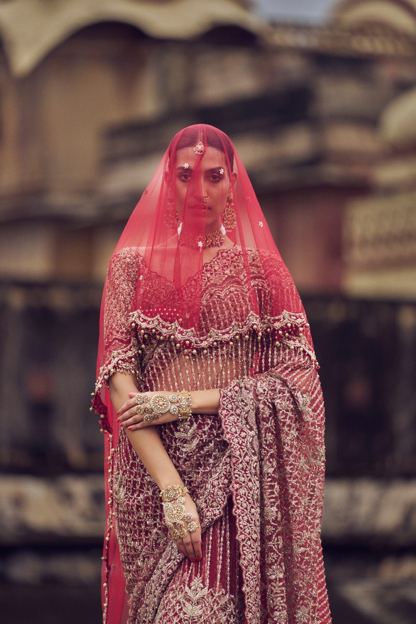 Maroon Net Embroidered Saree Blouse With Petticoat