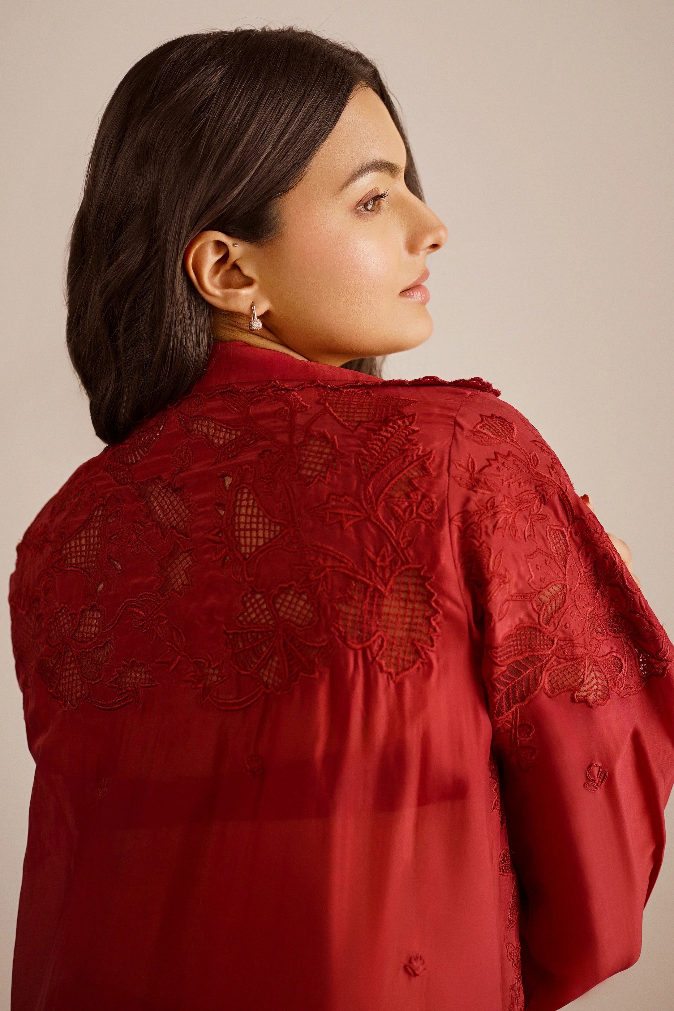 Antoinette Jacket Set – Crimson