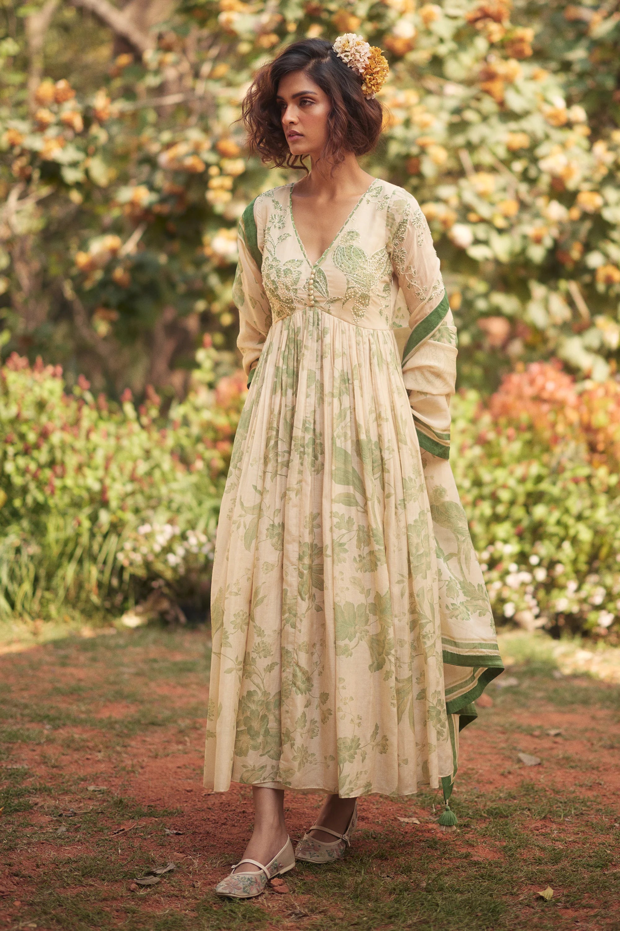 Fern Anarkali Set