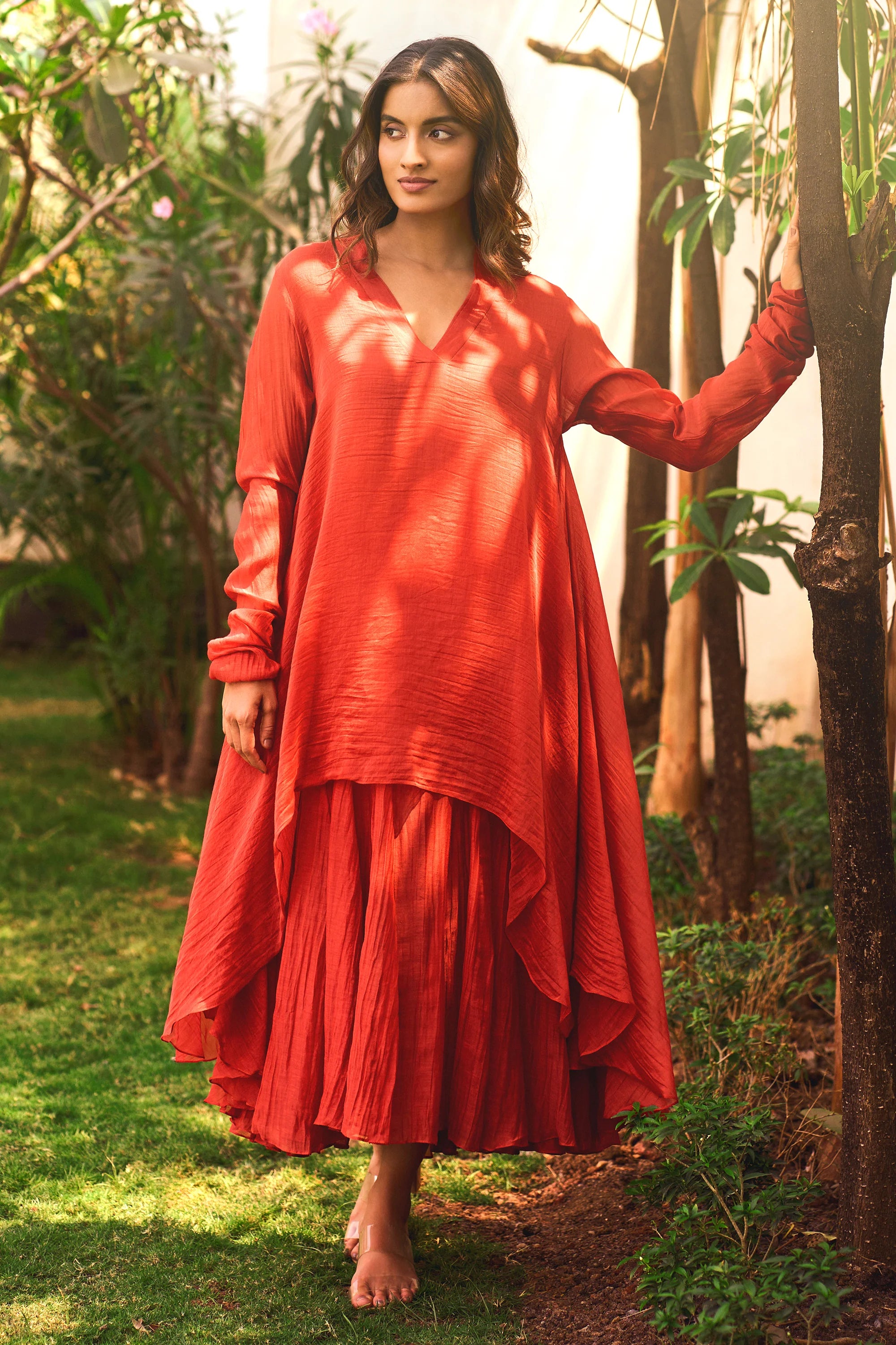 Peyton Kurta Set – Vermillion