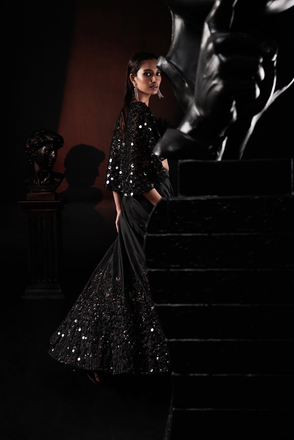 Tresor Cape Lehenga Set