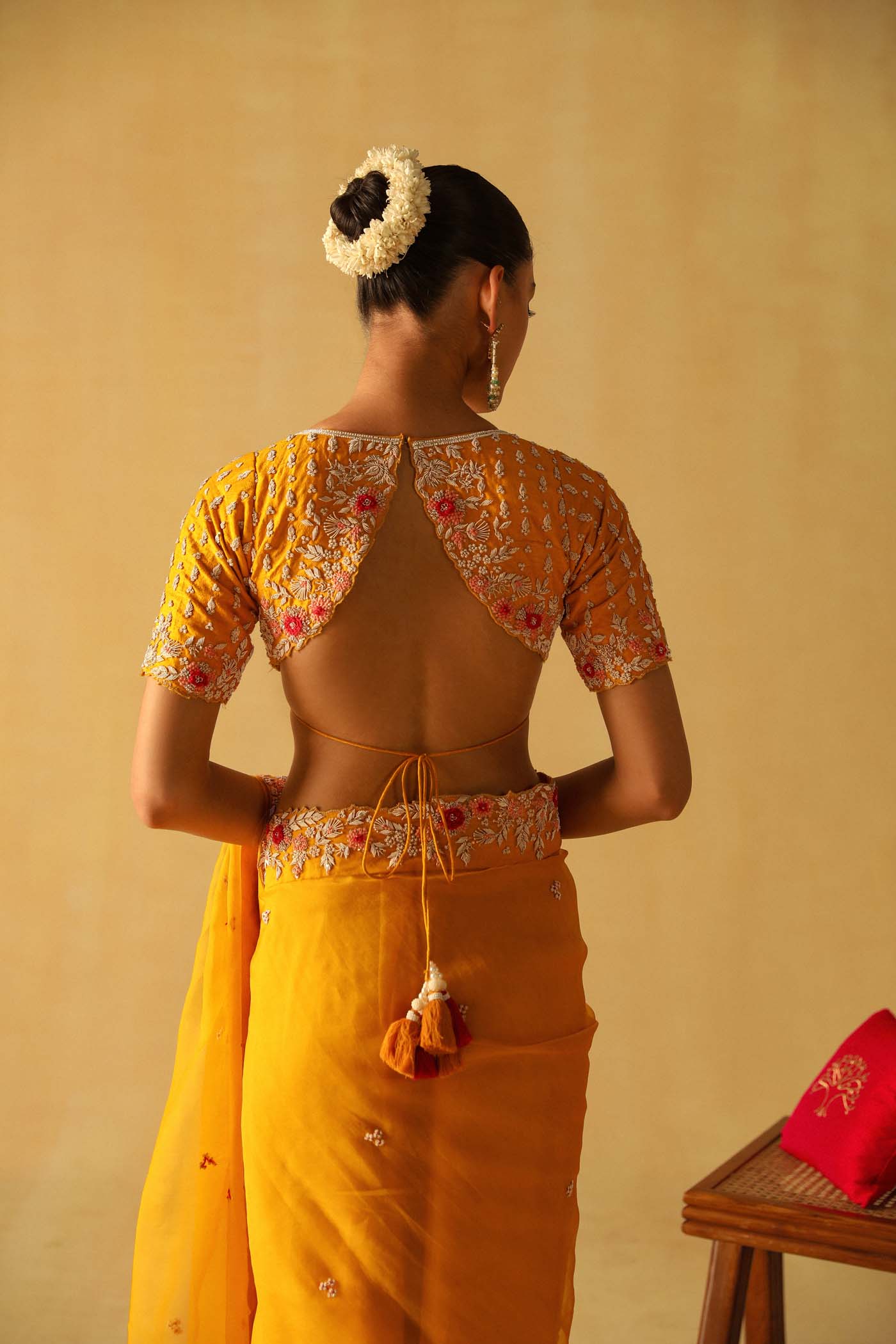 Afsa - Heirloom Mustard Saree Set