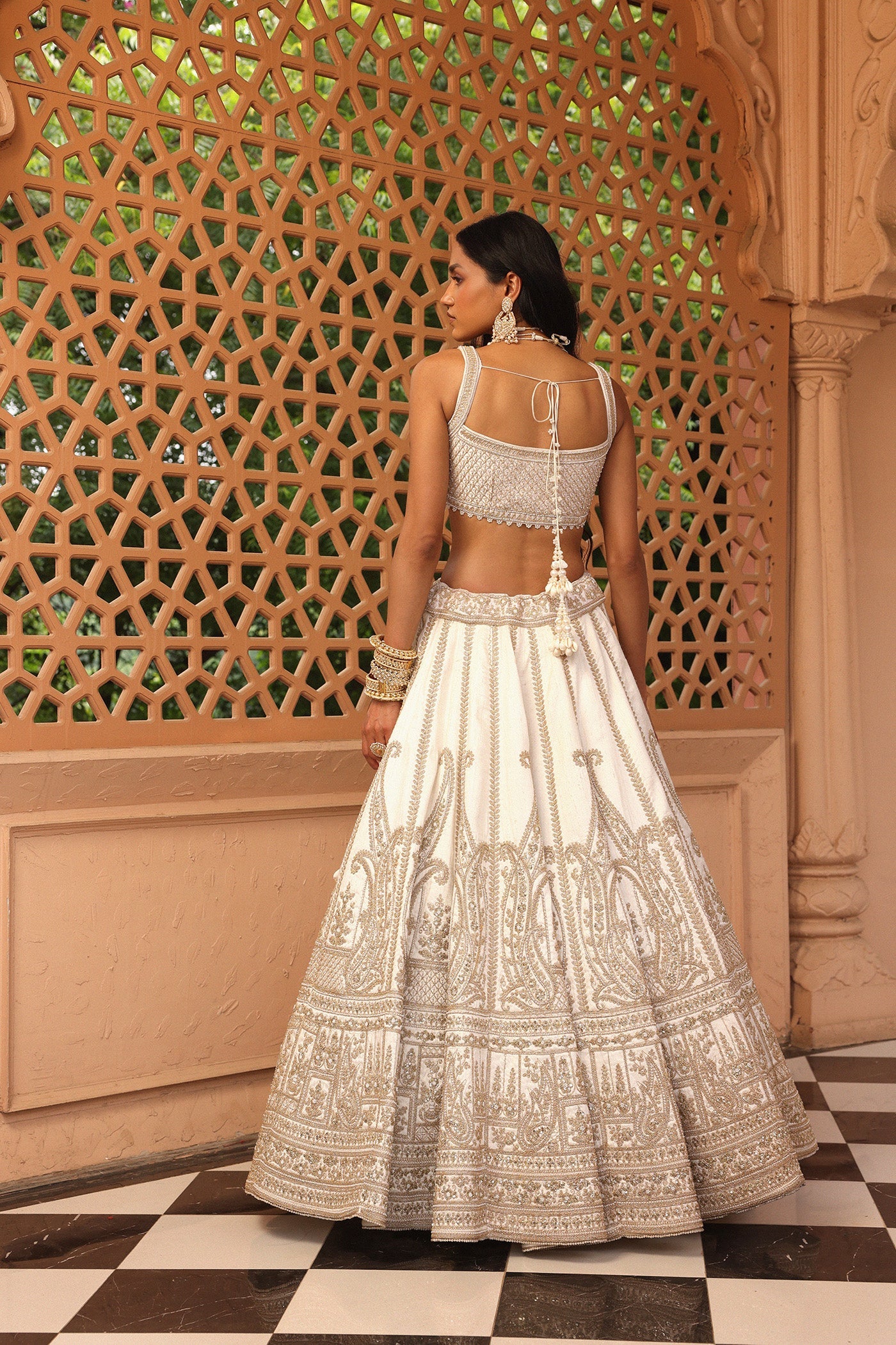Iqra - Daisy Ivory Lehenga With Blouse And Dupatta