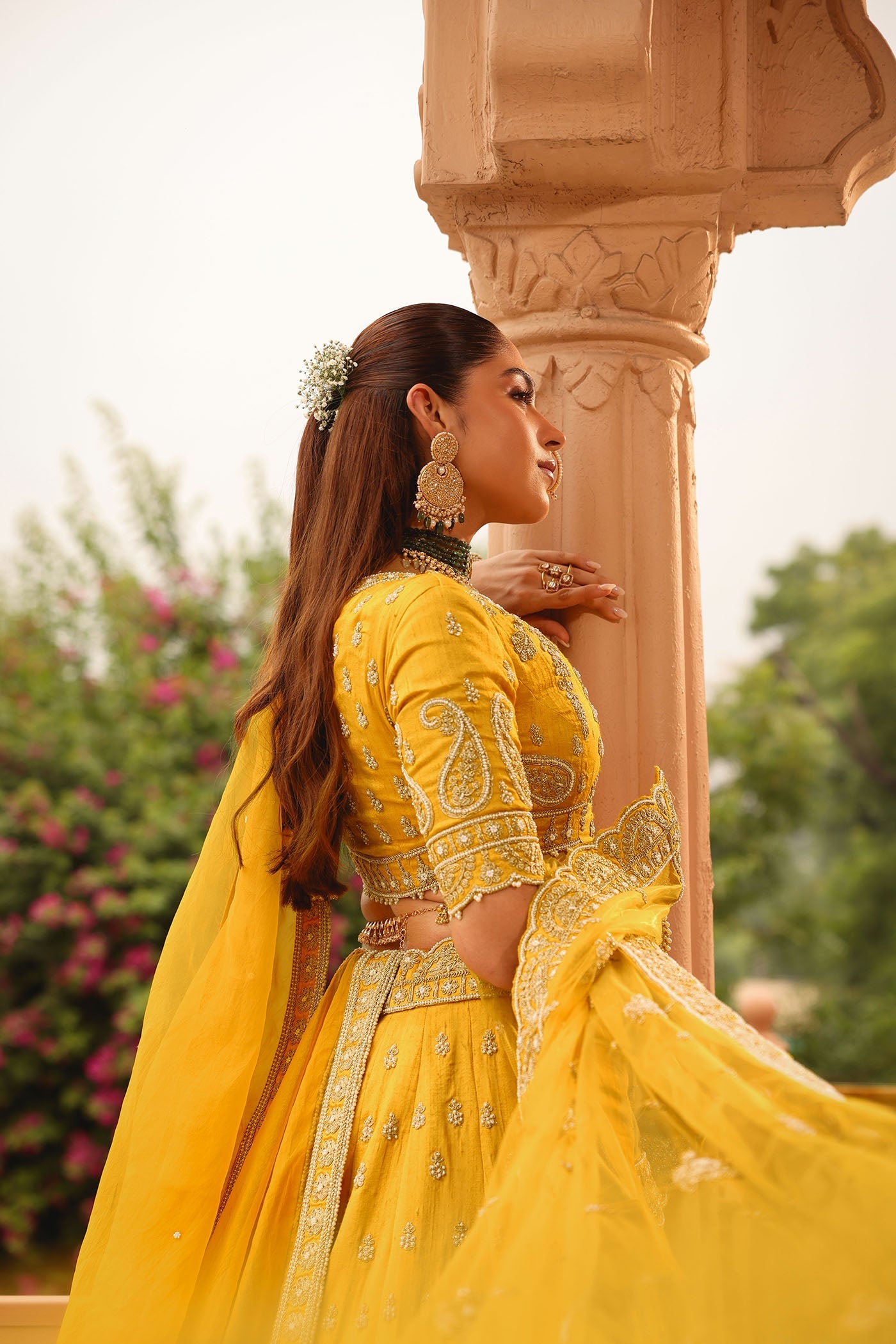 Uzma - Heirloom Mustard Lehenga With Blouse And Dupatta