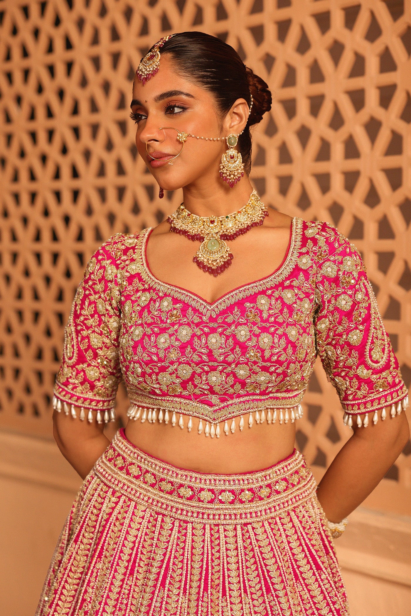 Inaya - Rani Hotpink Lehenga With Blouse And Dupatta