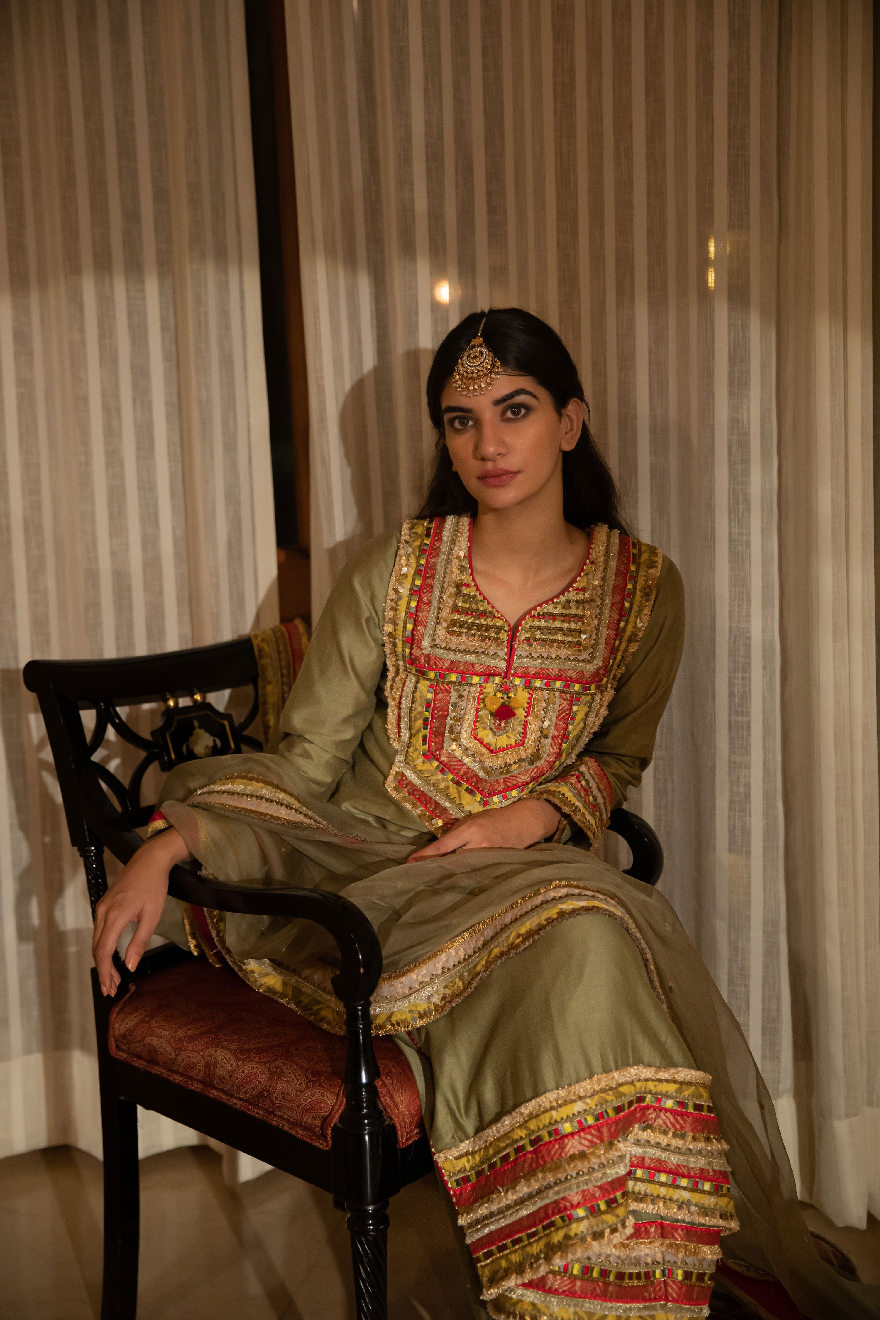 Sugandha Long Kurta With Wide Straight Pants