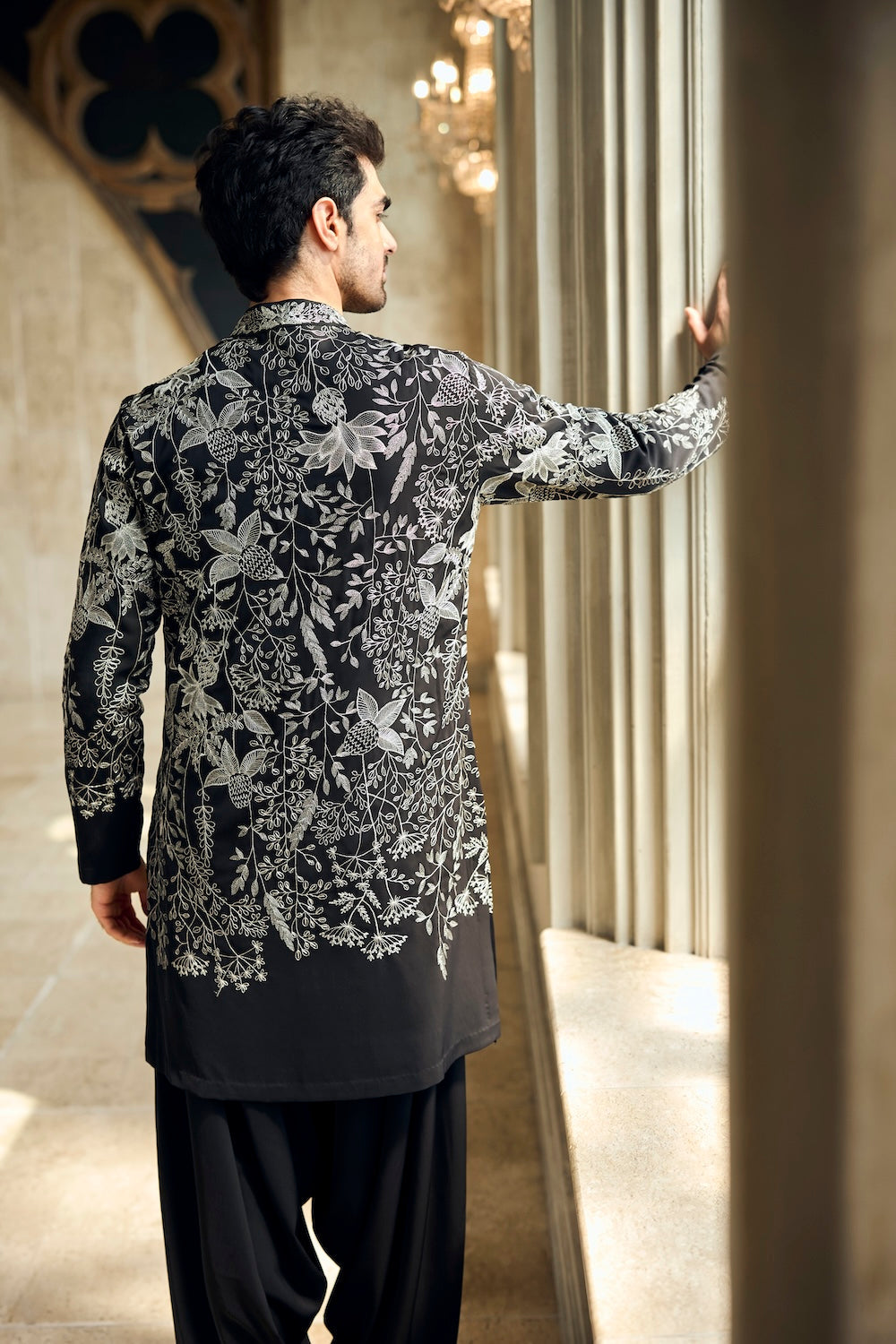 Black & Silver Zari Kurta Set