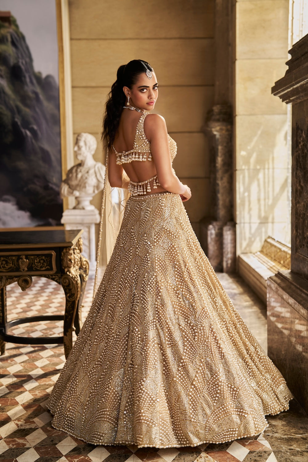 Nude Pearl Lehenga Set