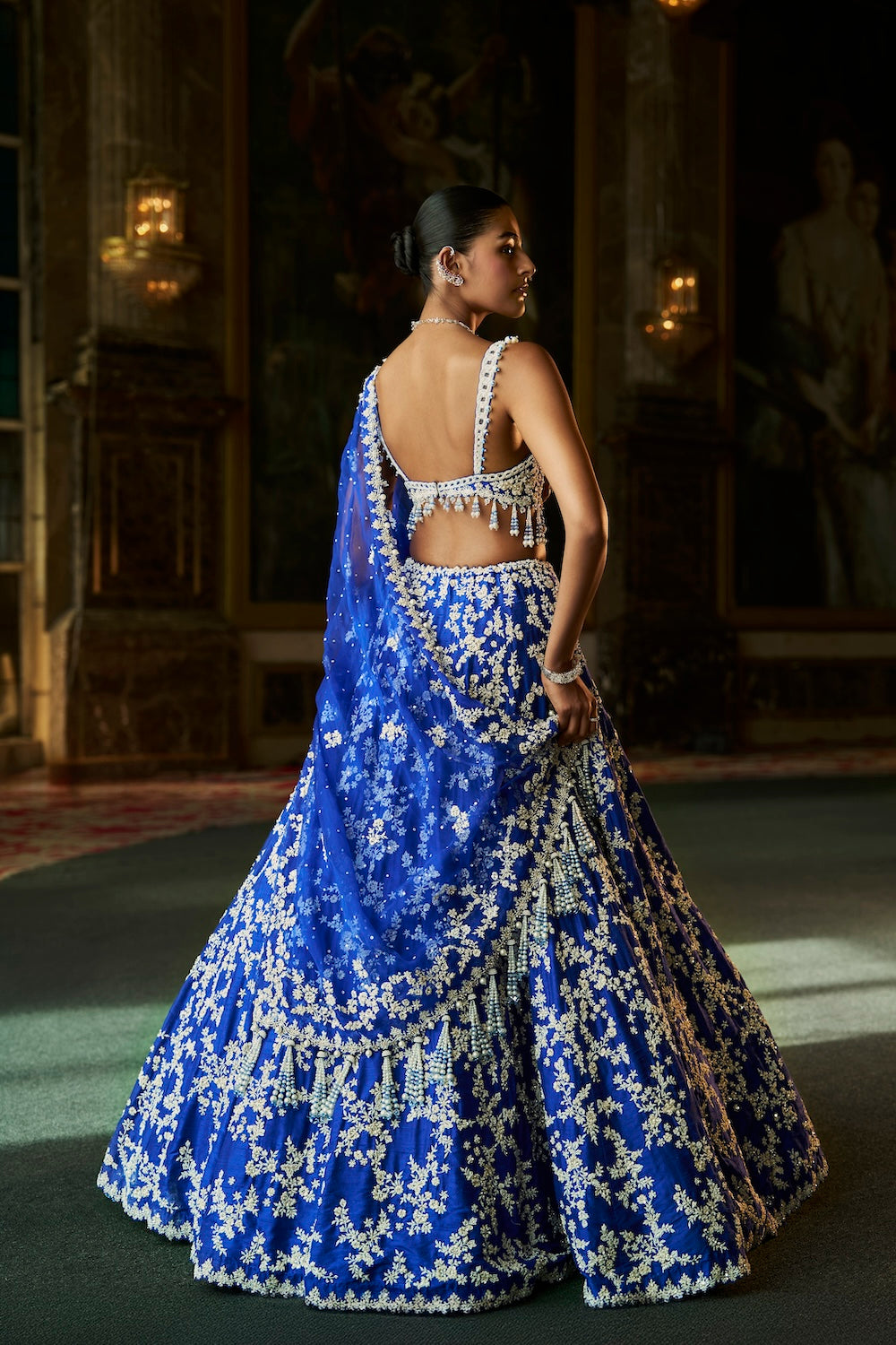 Blue Thread Work Lehenga Set