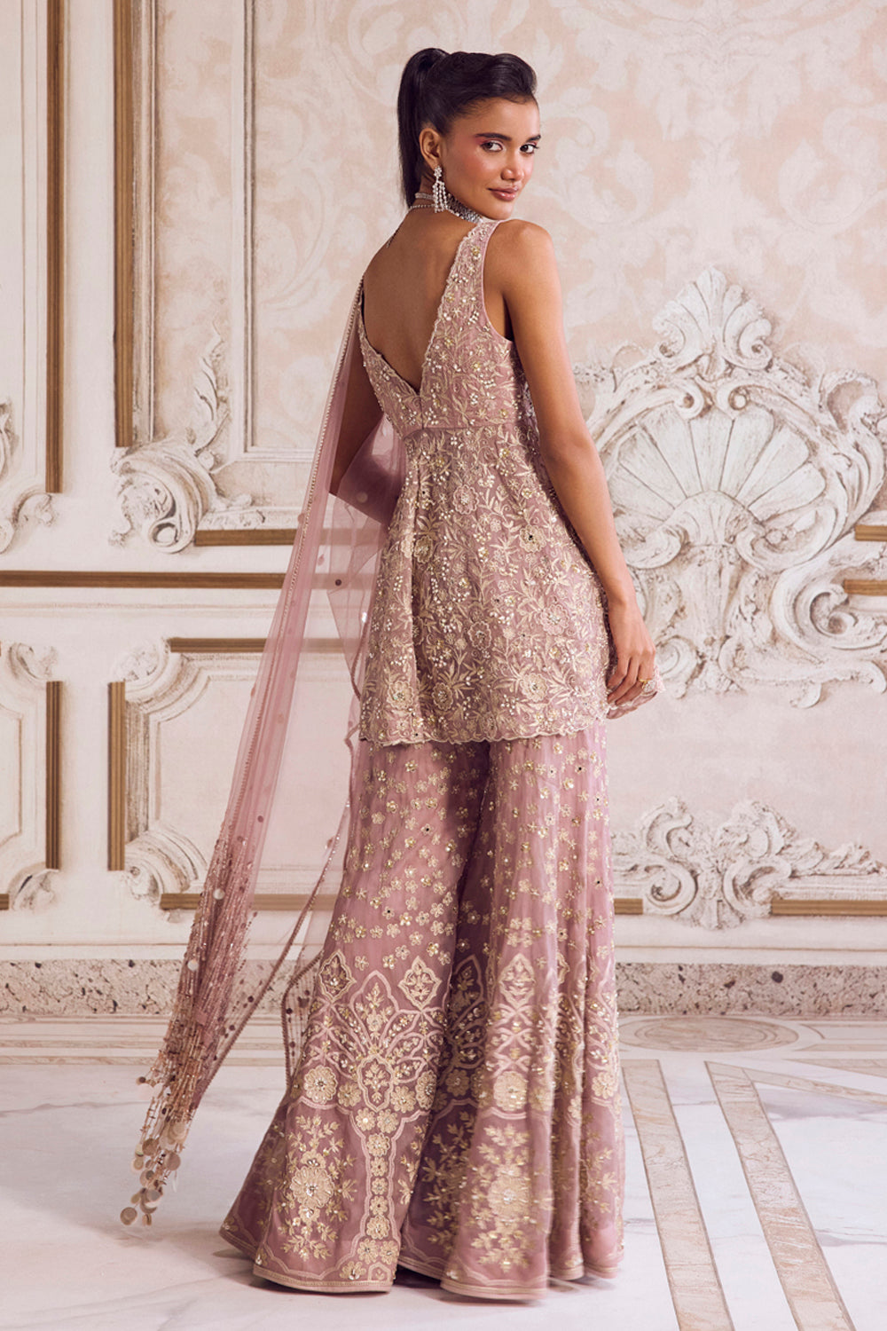 Champagne Rose Peplum Set