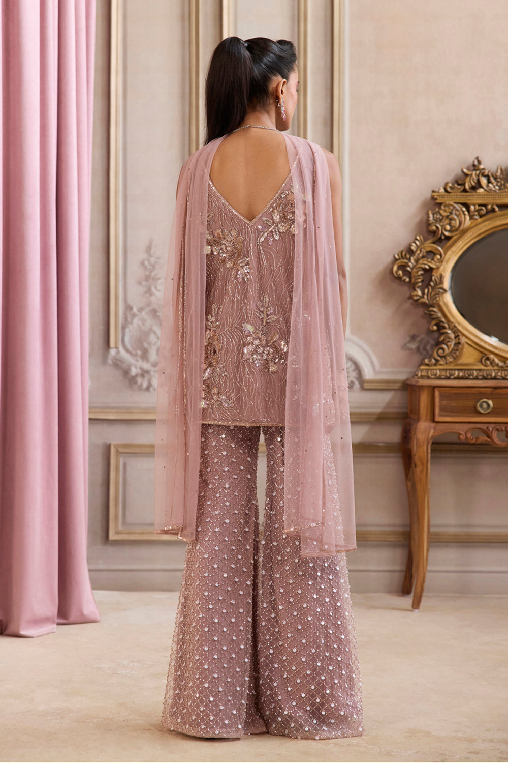 Champagne Rose Kurta And Pants Set