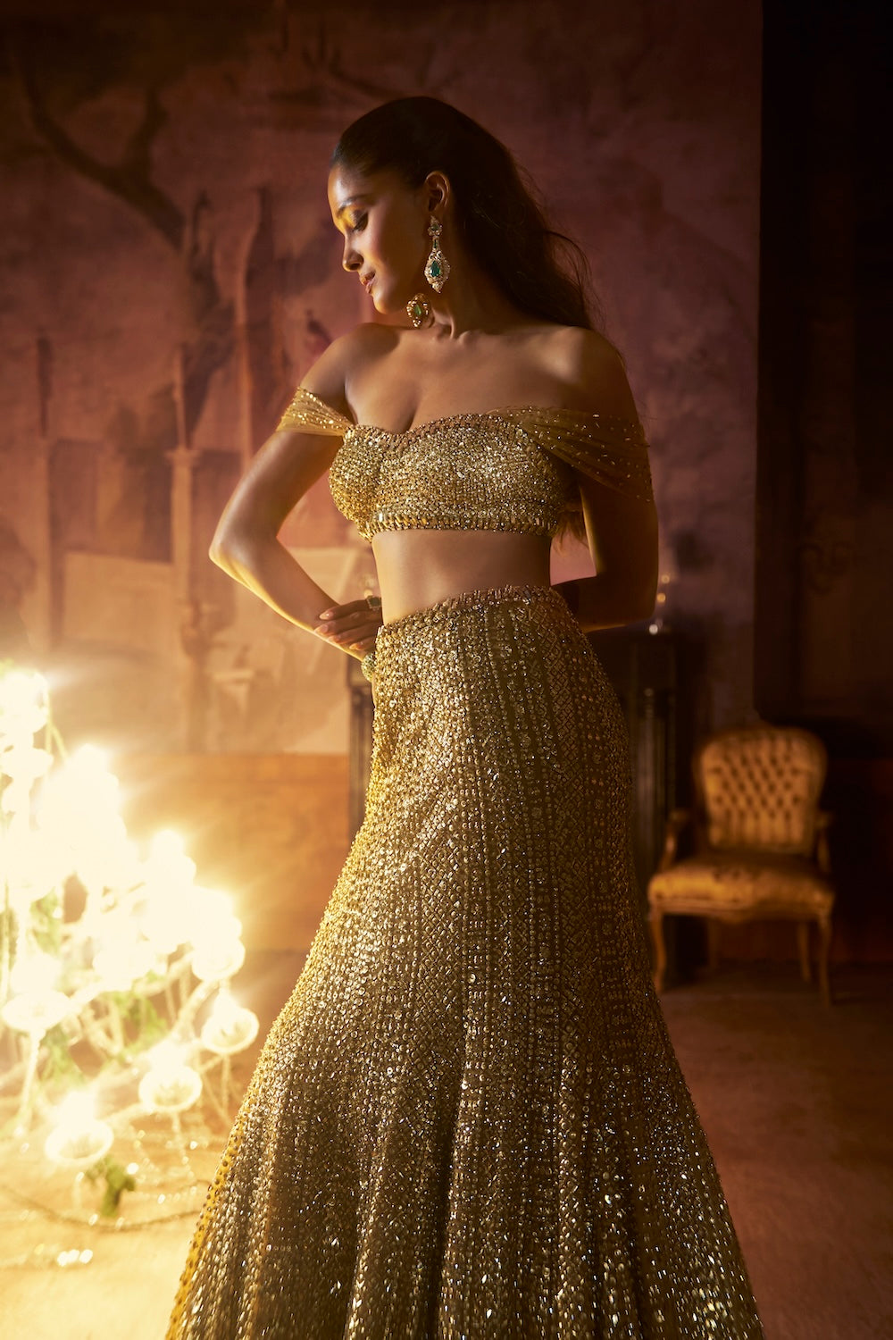 Antique Gold Trail Skirt Set