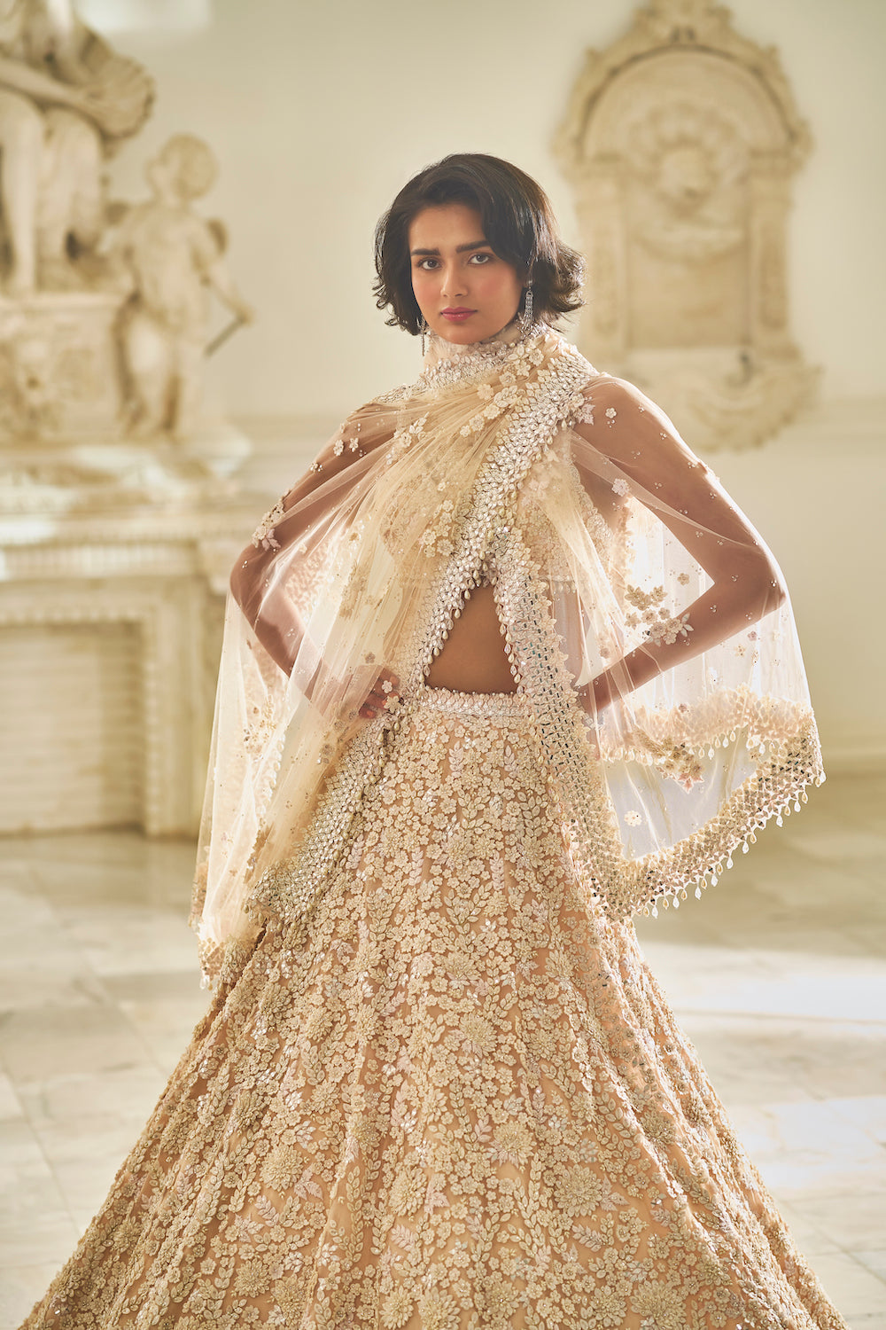 Powder Pink Three-Dimensional Lehenga Set