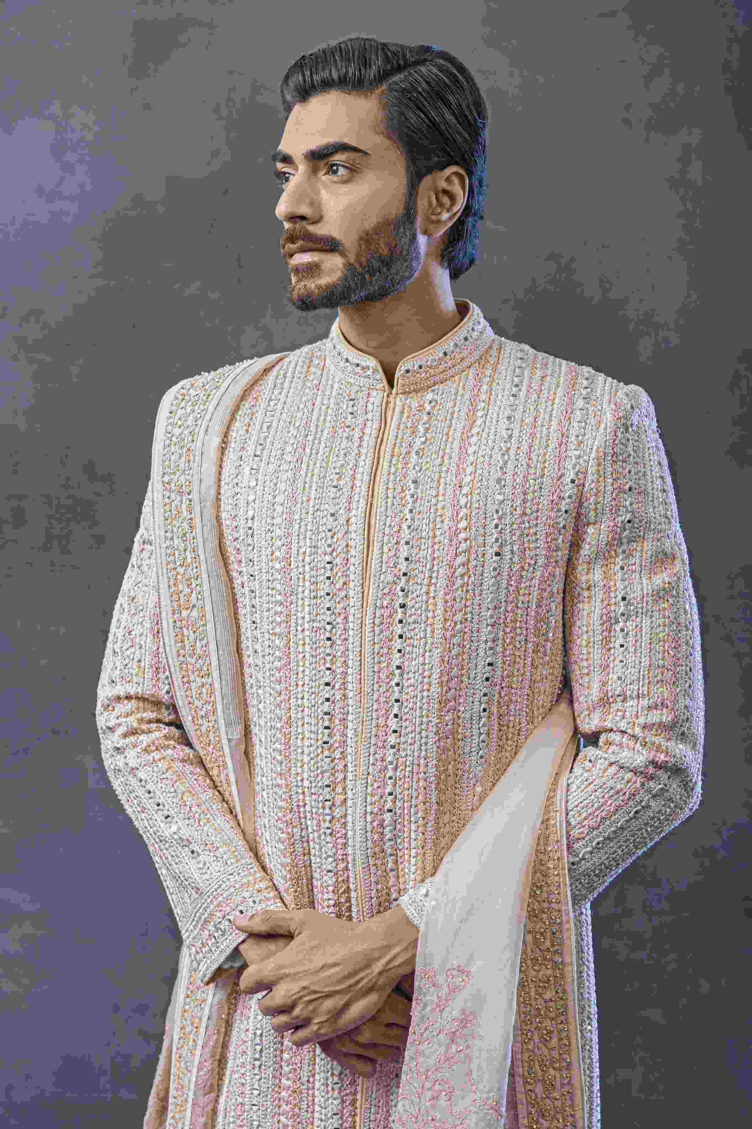 Dusty Mirror Work Sherwani