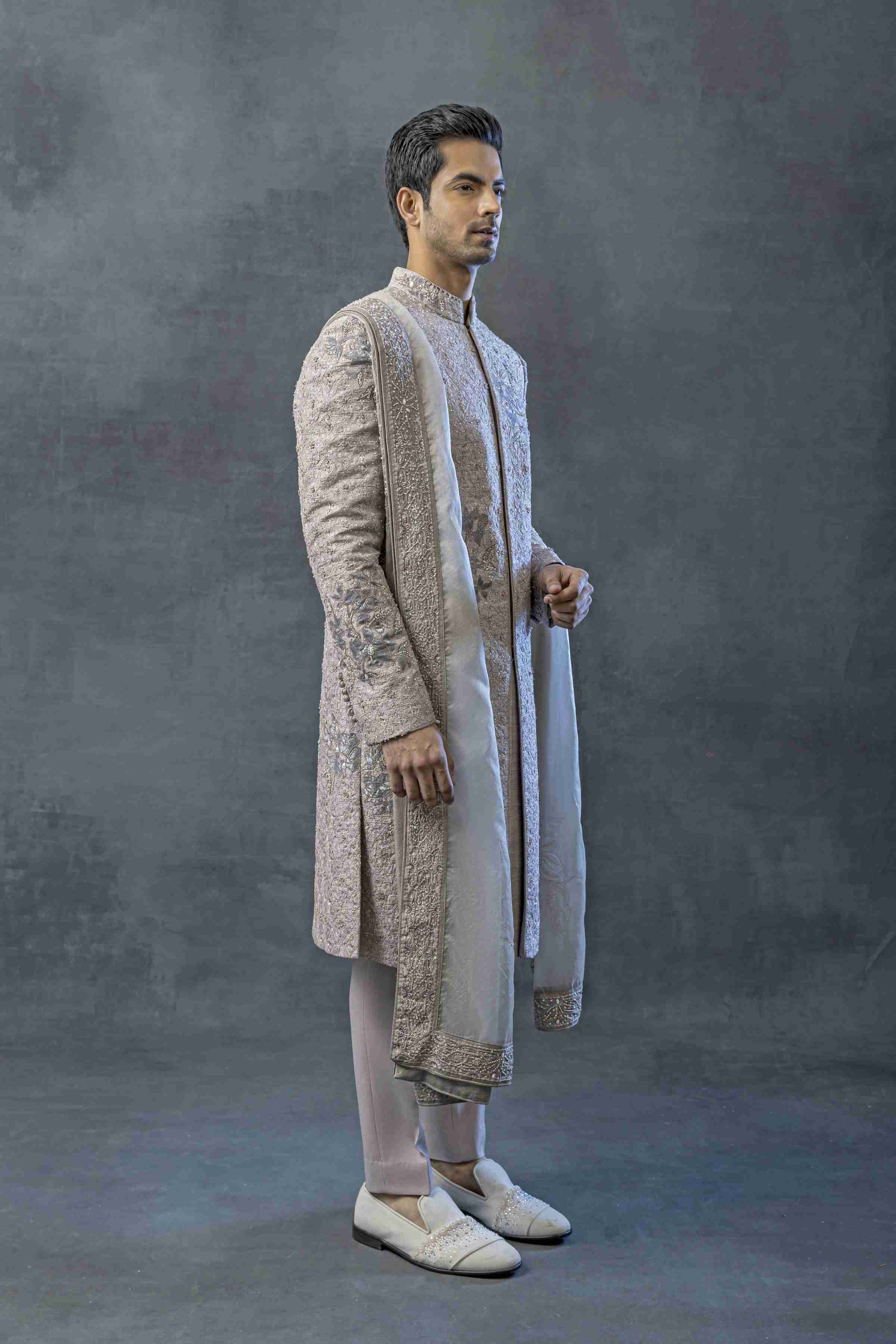 Lavender Applique Sherwani