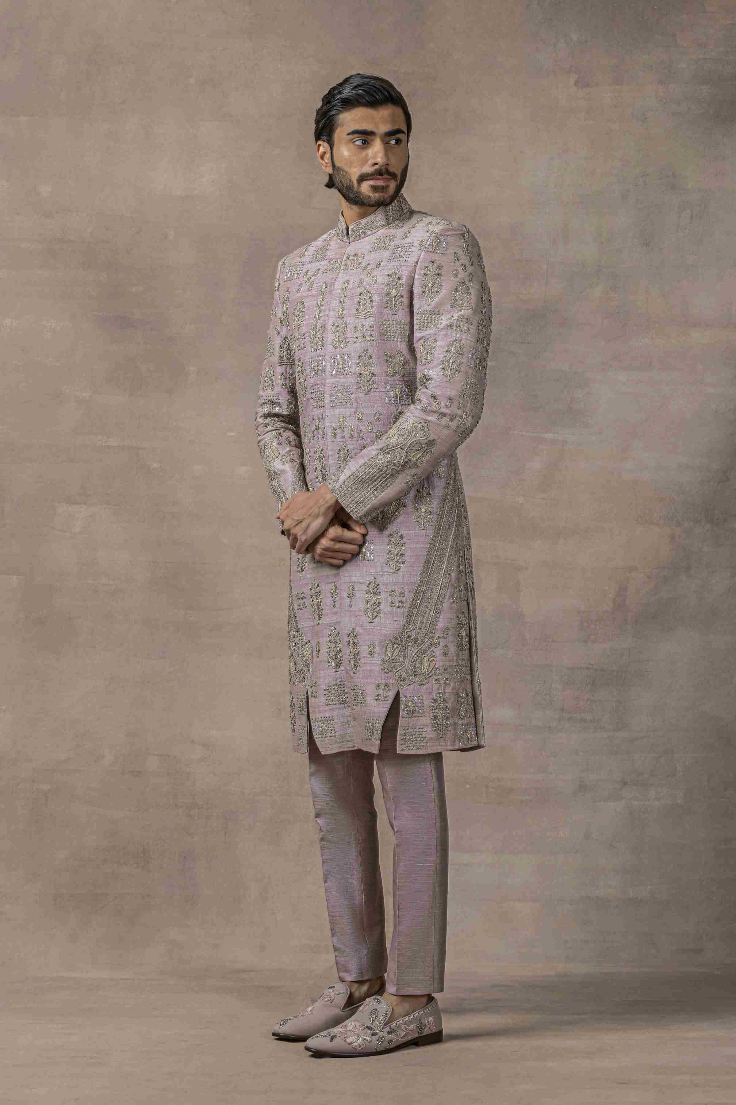 Lavender Zari Work Sherwani