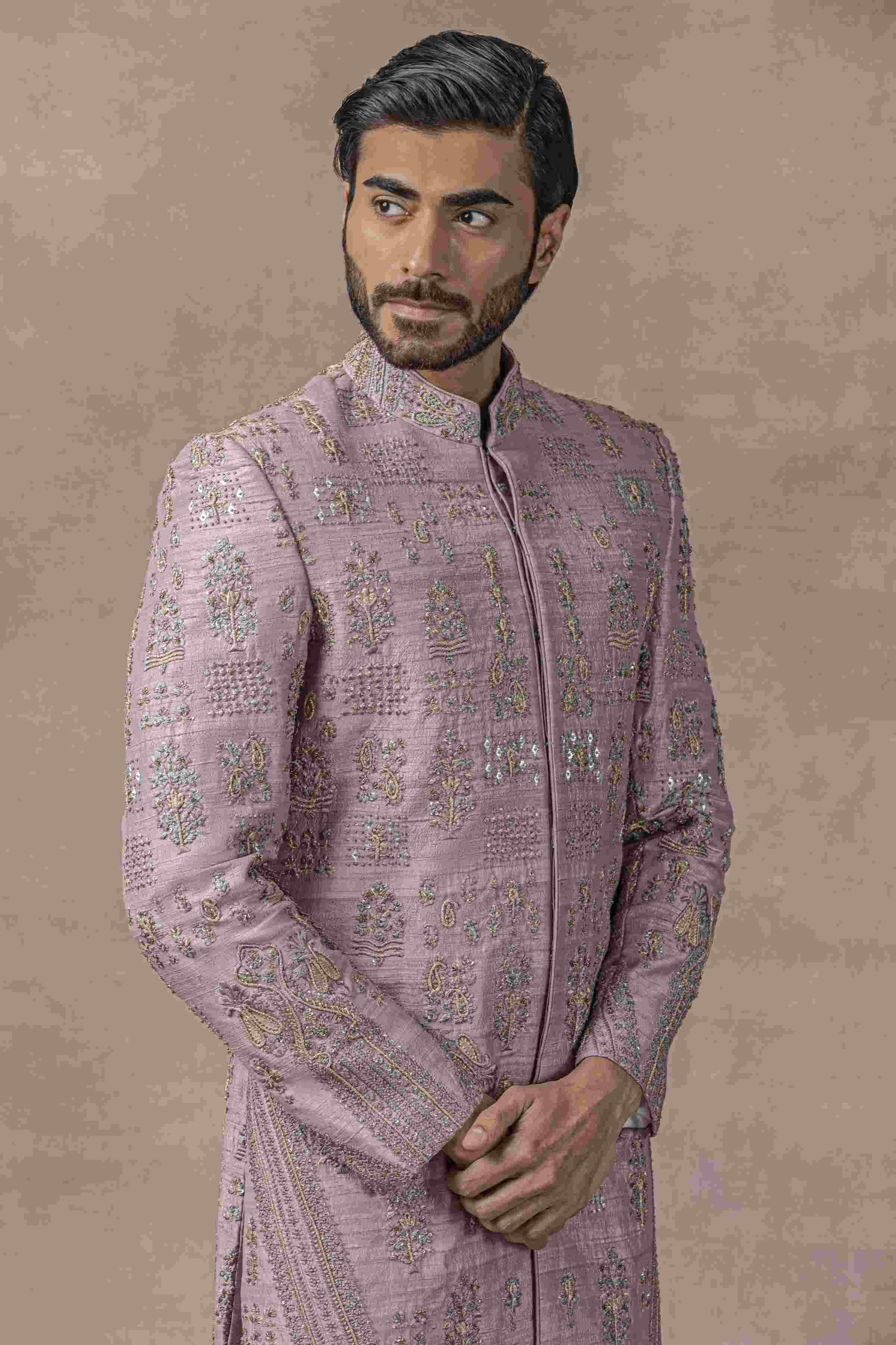 Lavender Zari Work Sherwani
