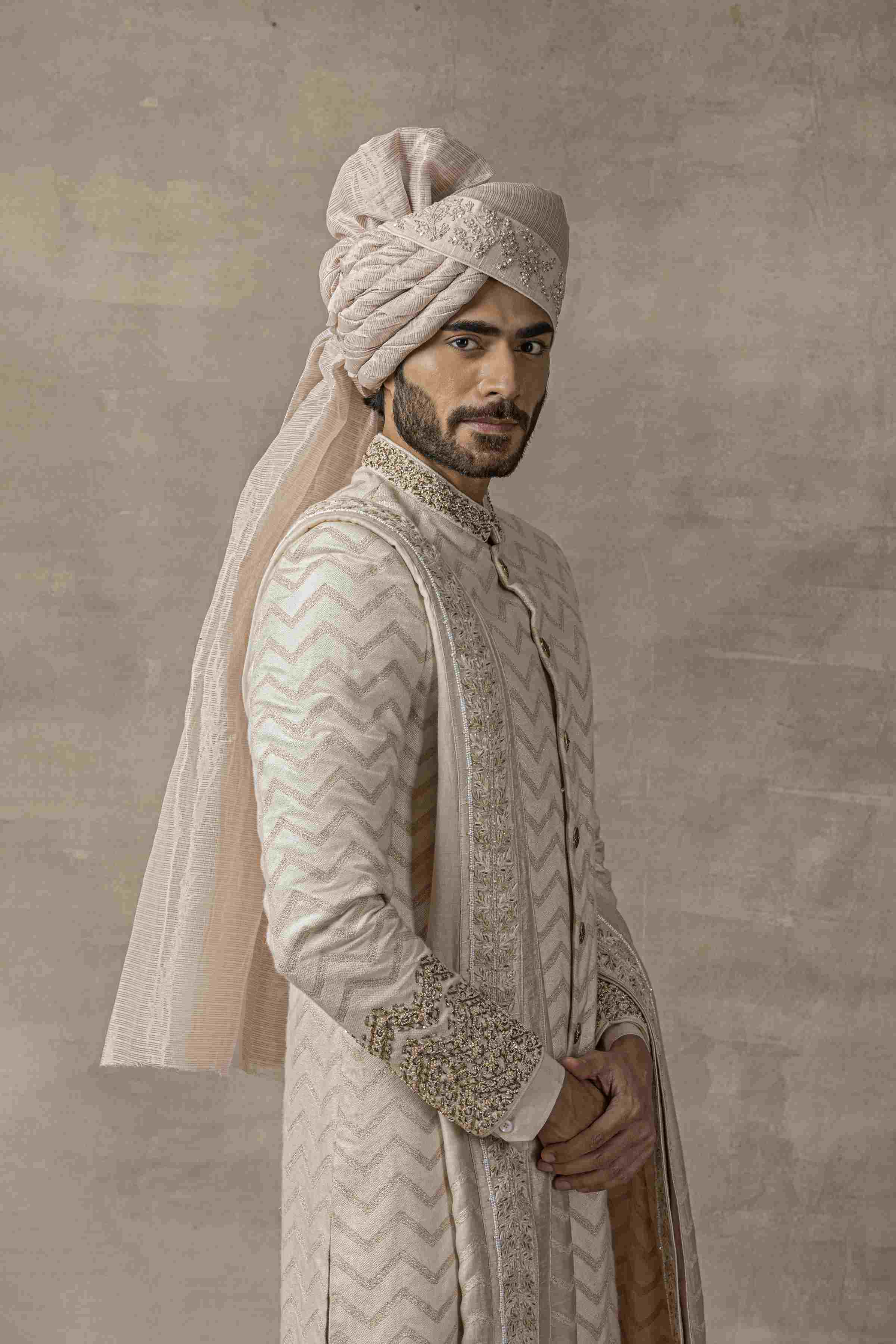 Dusty Rose Chevron Sherwani