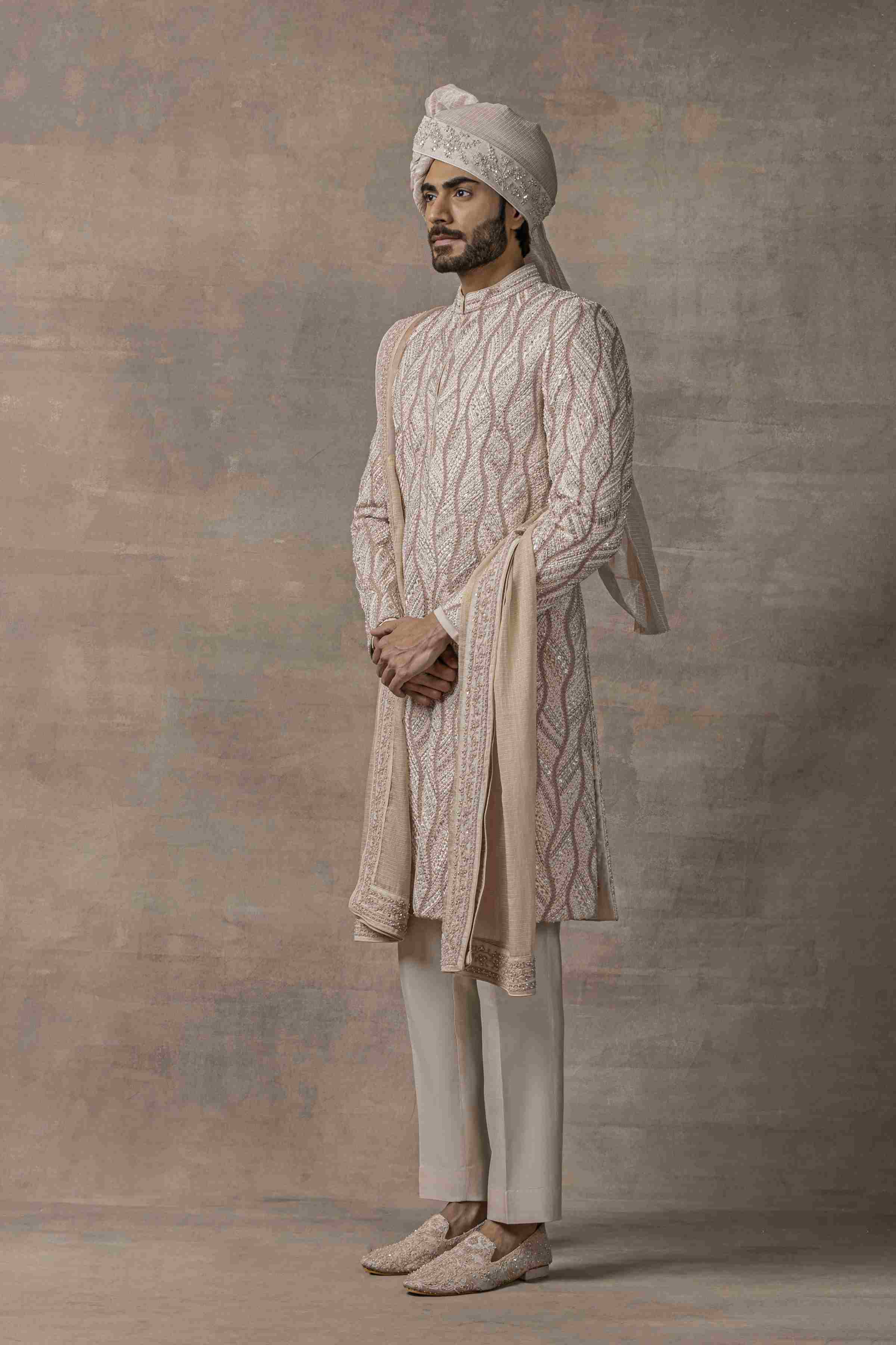 Dusty Rose Wave Sherwani