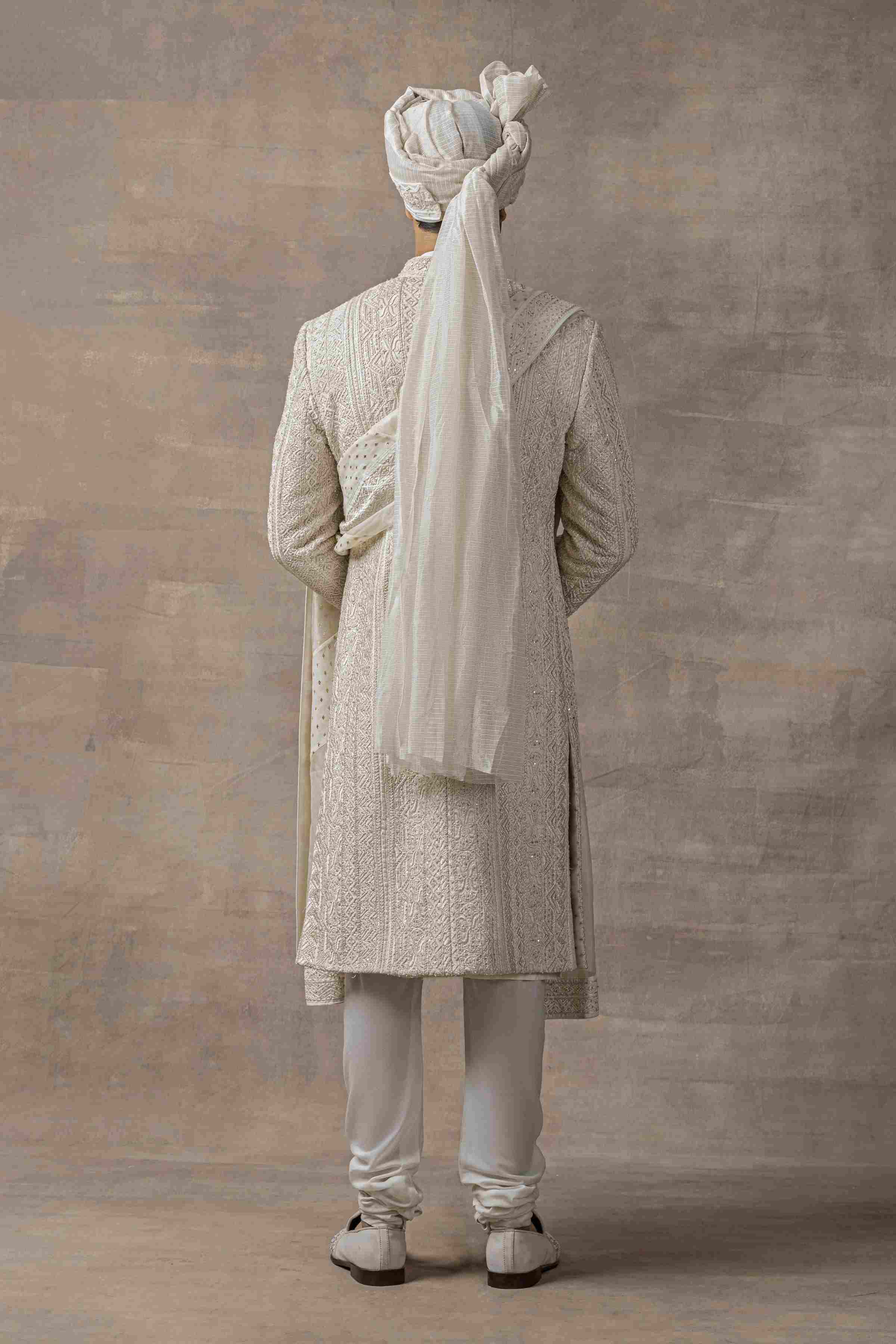 Ivory Organza Sherwani