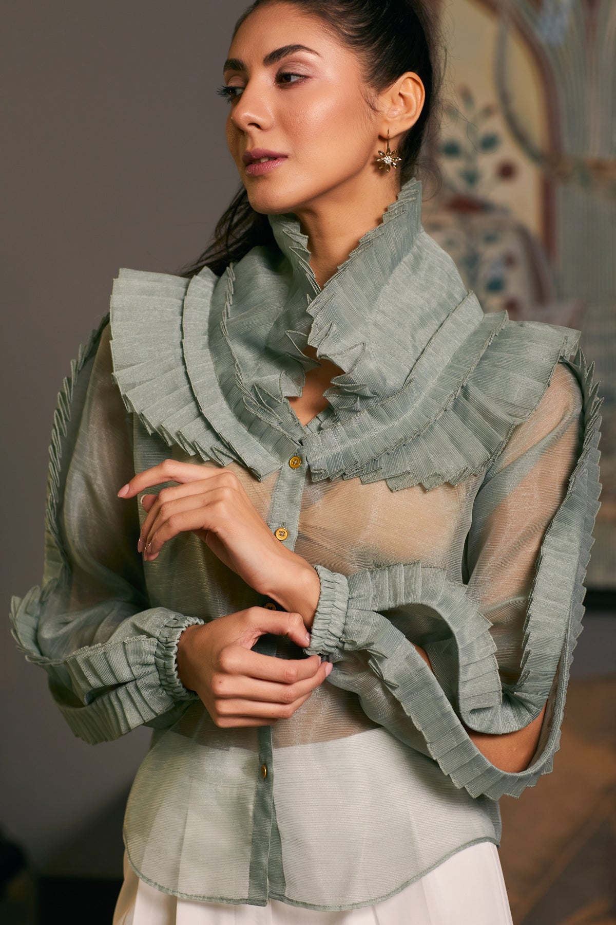 Goe Victorian Pleated Shirt (C)