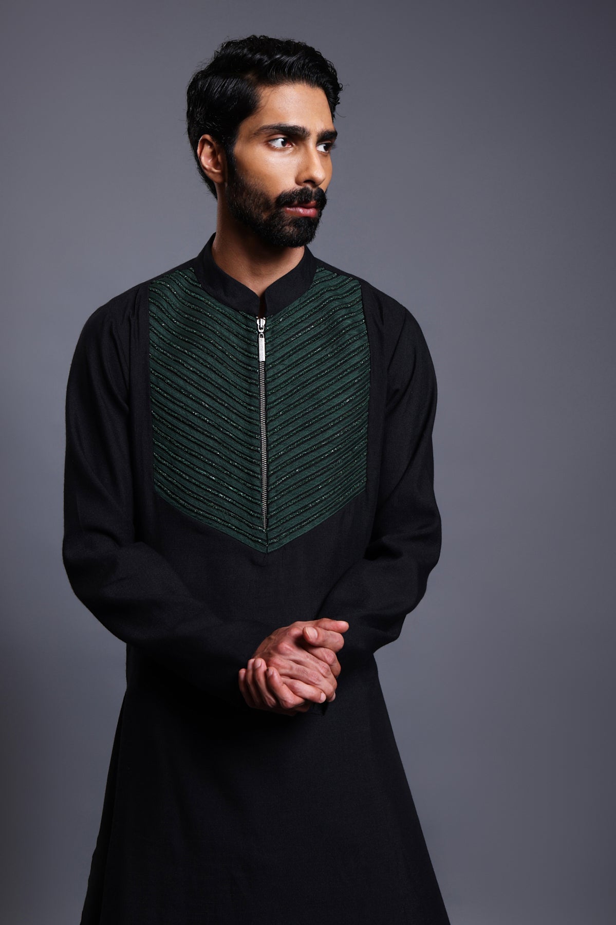 Cf Draped Kurta Emerald