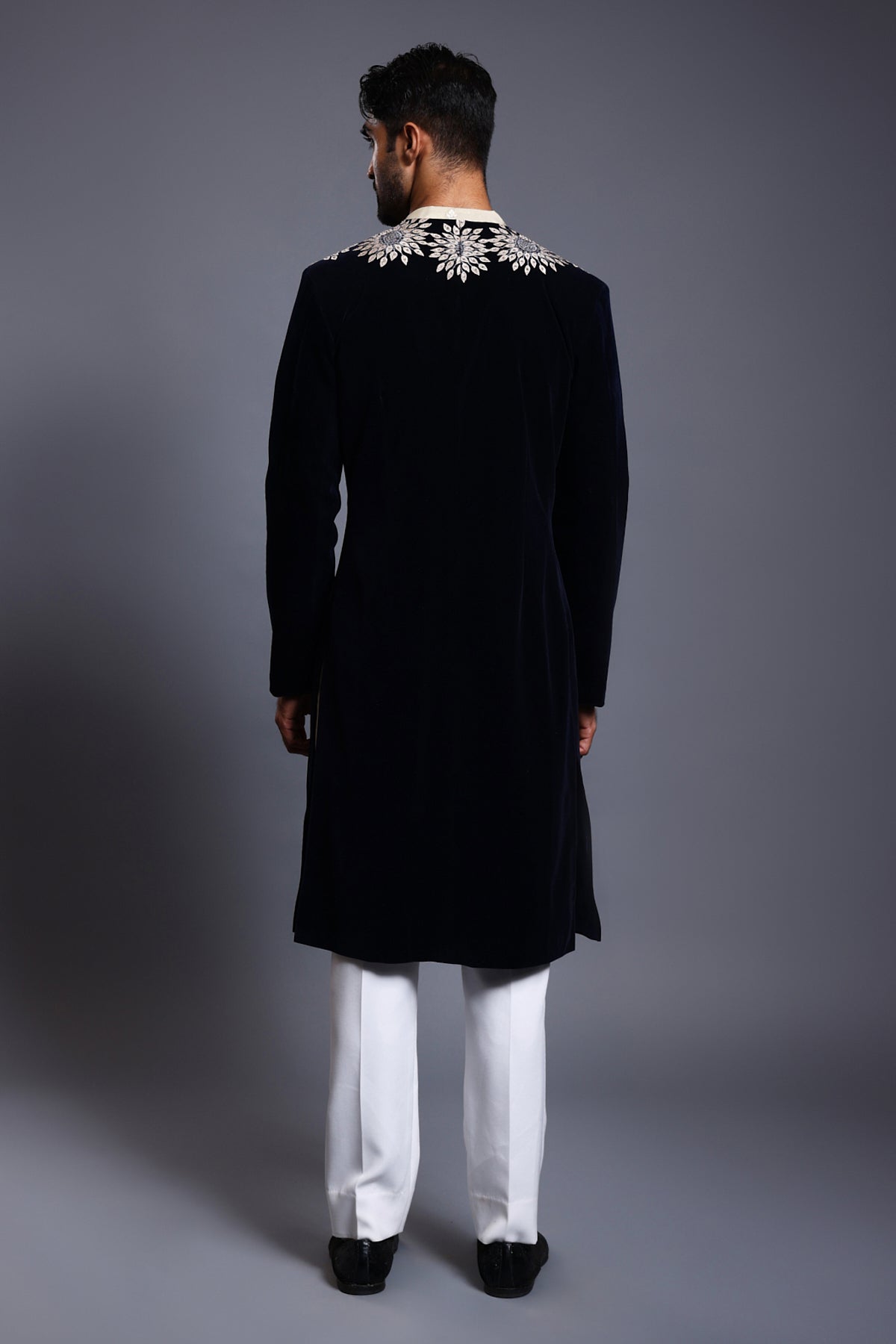 Cf Open Sherwani Navy