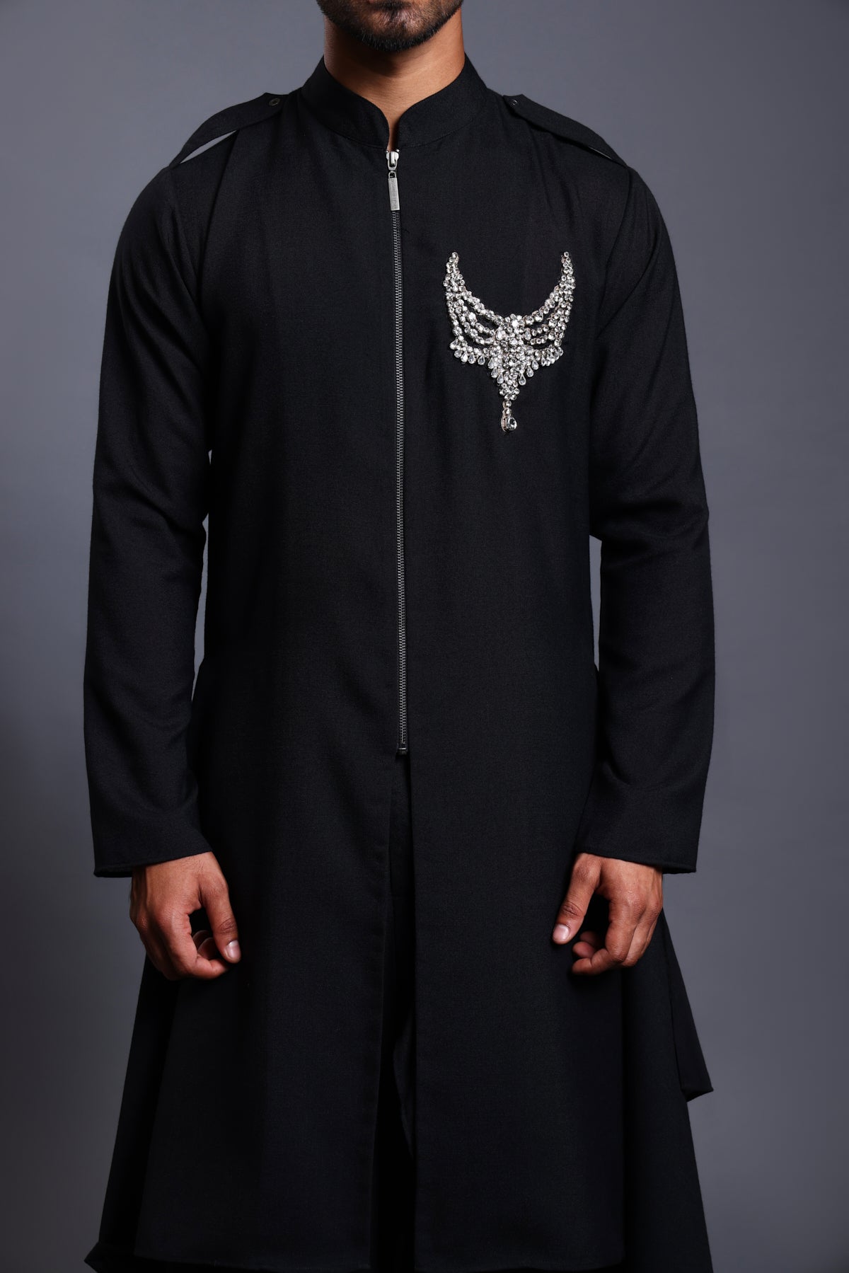 Cf Necklace Kurta Black