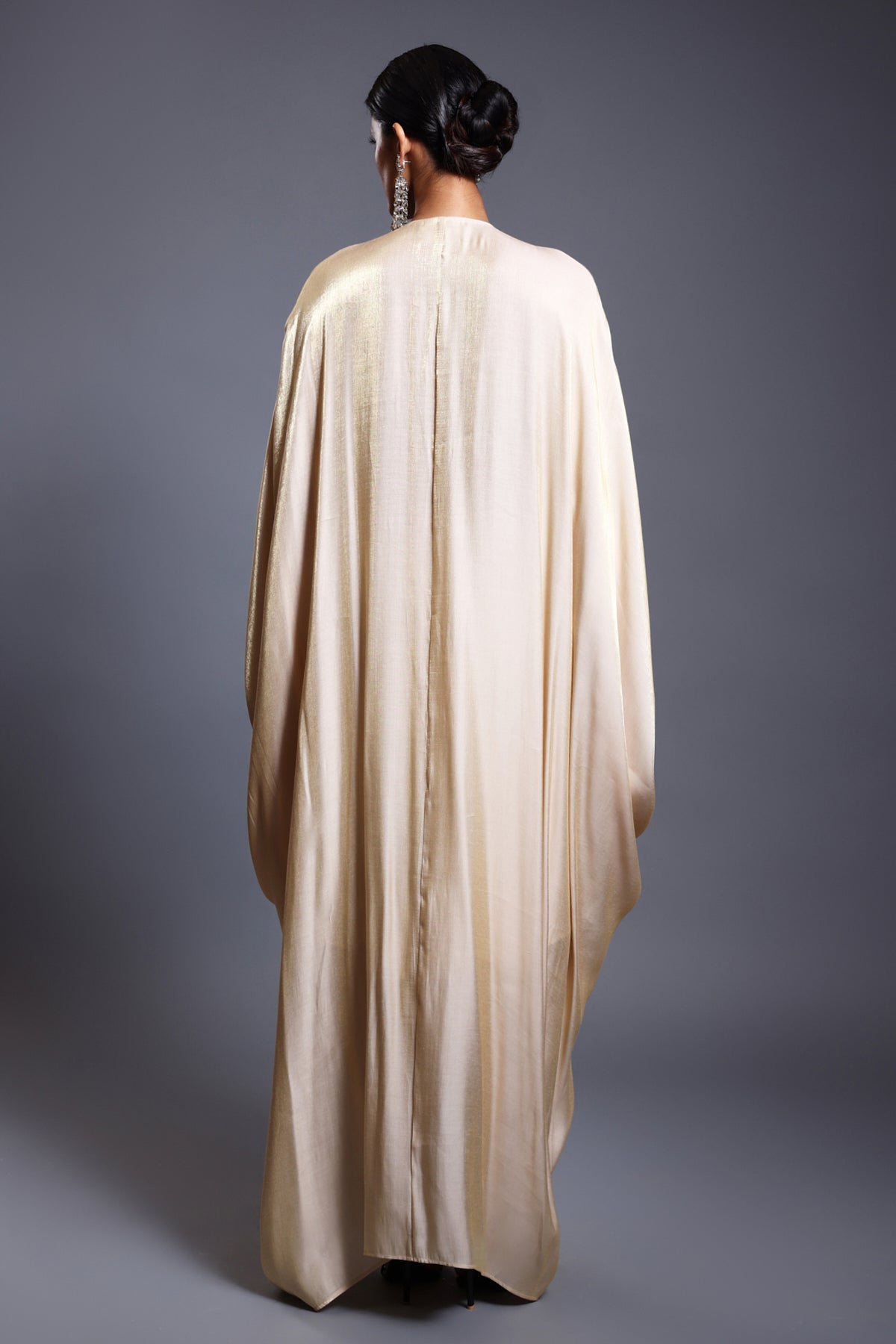 Cf Pleated Drape Kaftaan Ivory