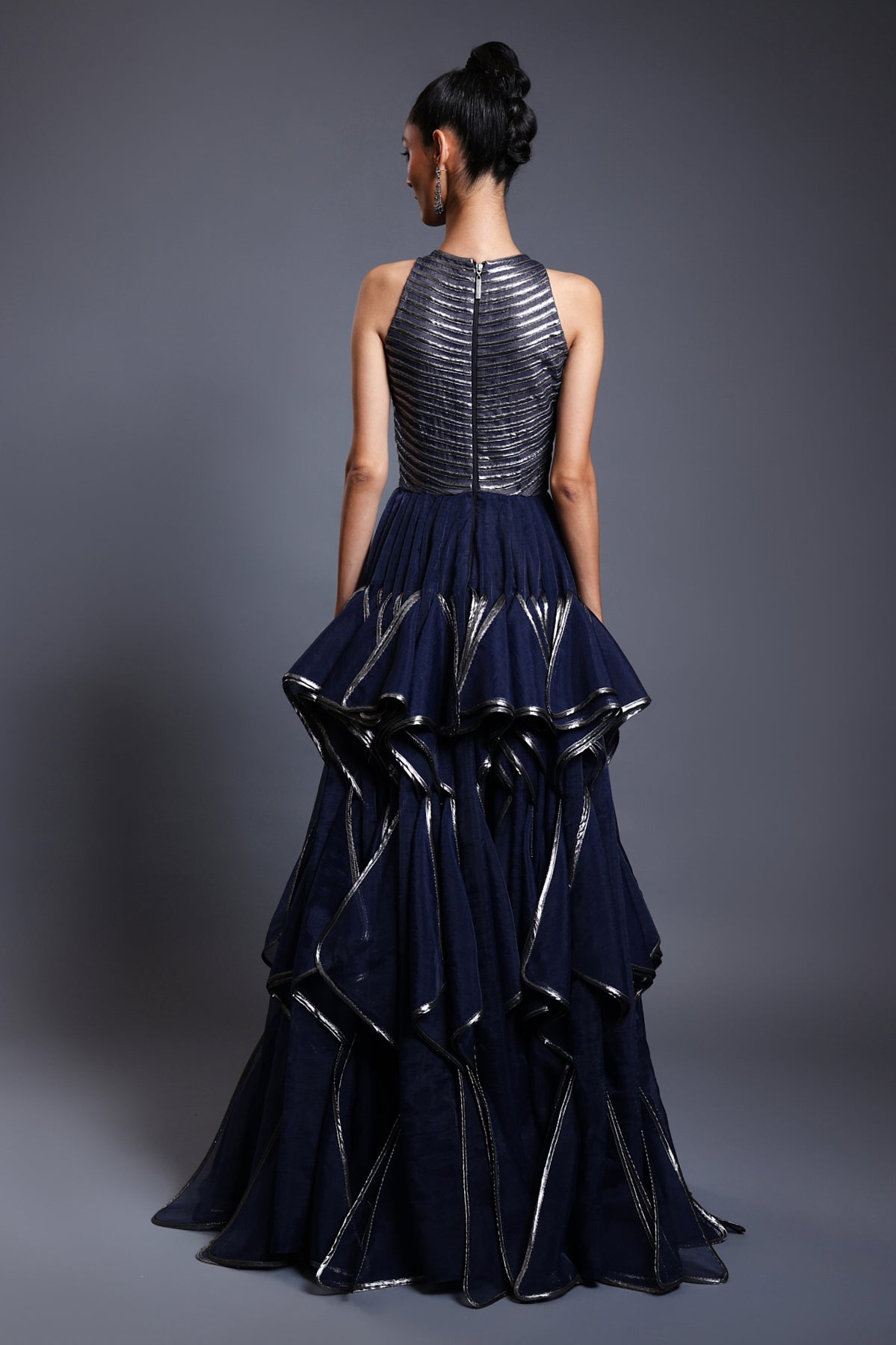 Cf Cascade Gown Navy