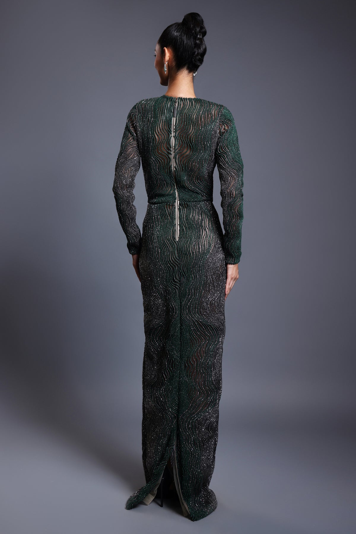 Cf Drip Work Gown Emerald.