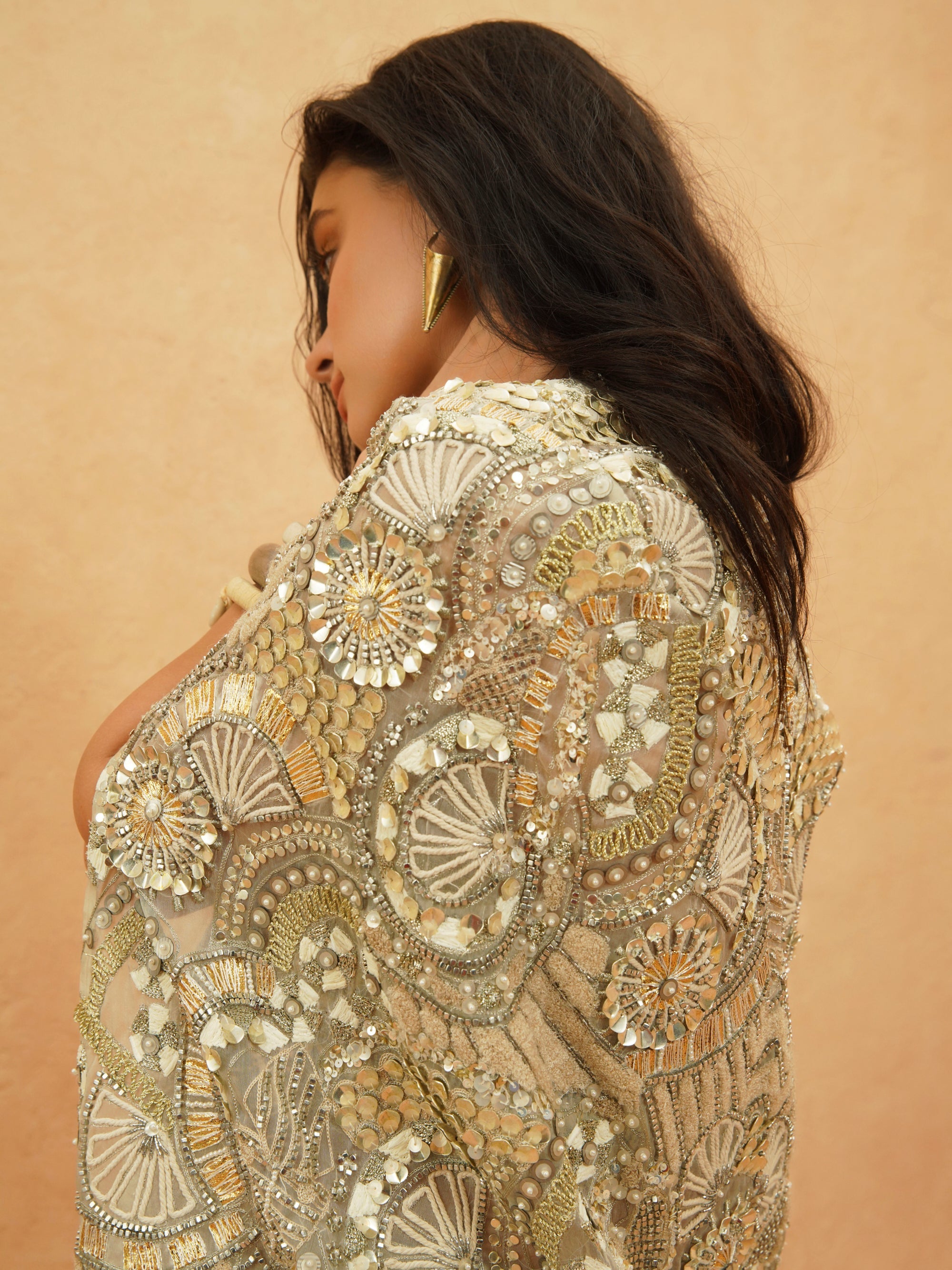 Imani Embellished Cape Jacket