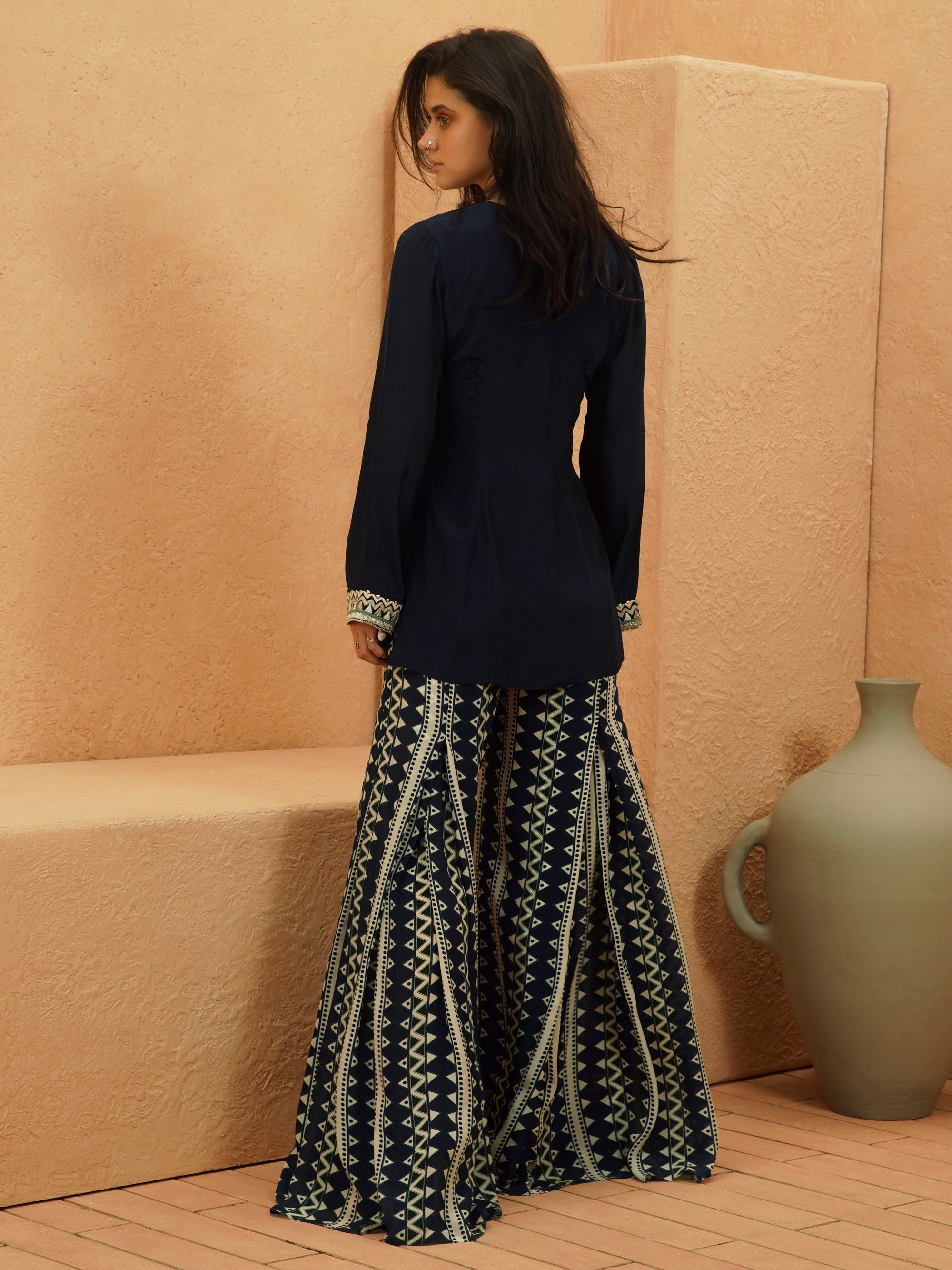 Zahara Midnight Blue Kurta And Flared Pant