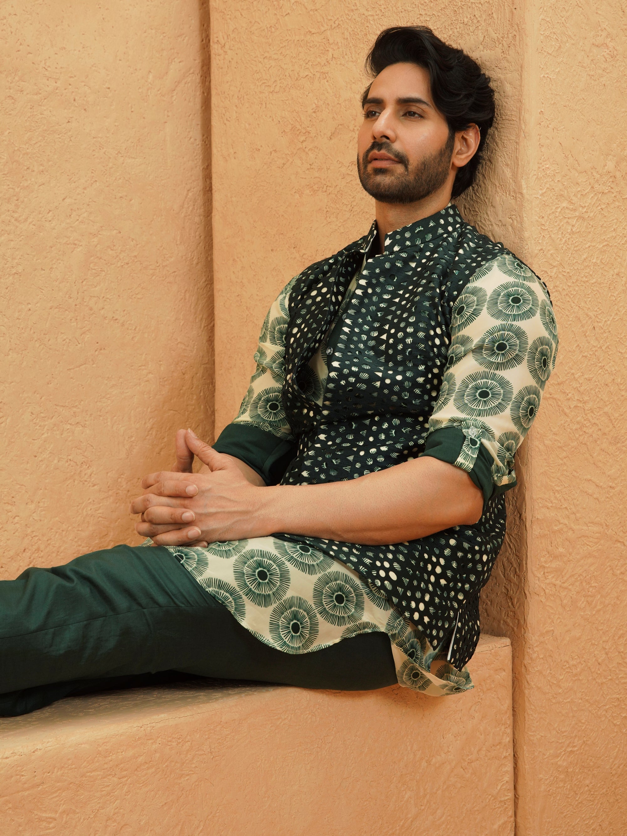 Fez Rolled Up Sleeve Kurta