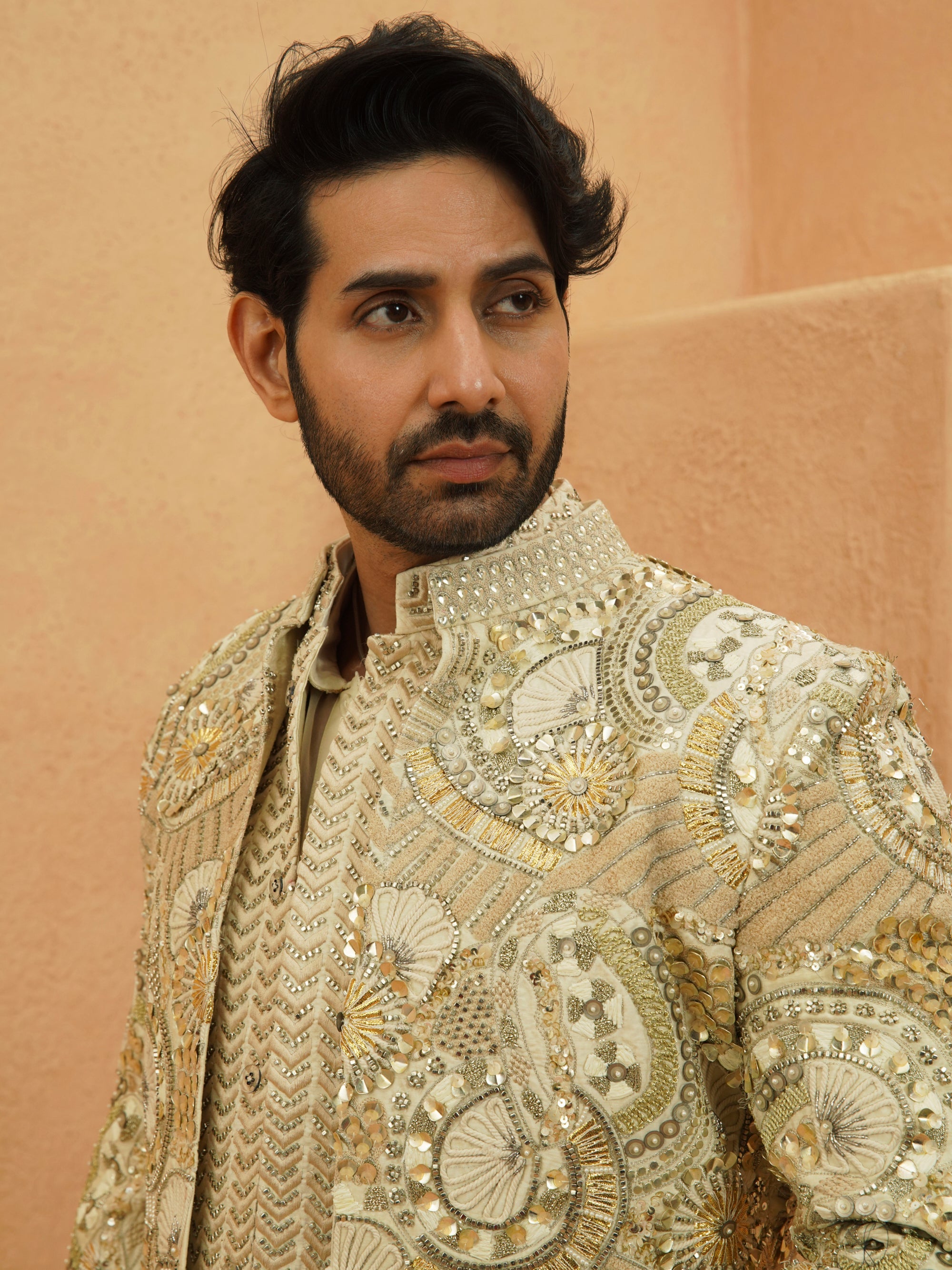 Yasir Heavily Embellished Sherwani With Pants