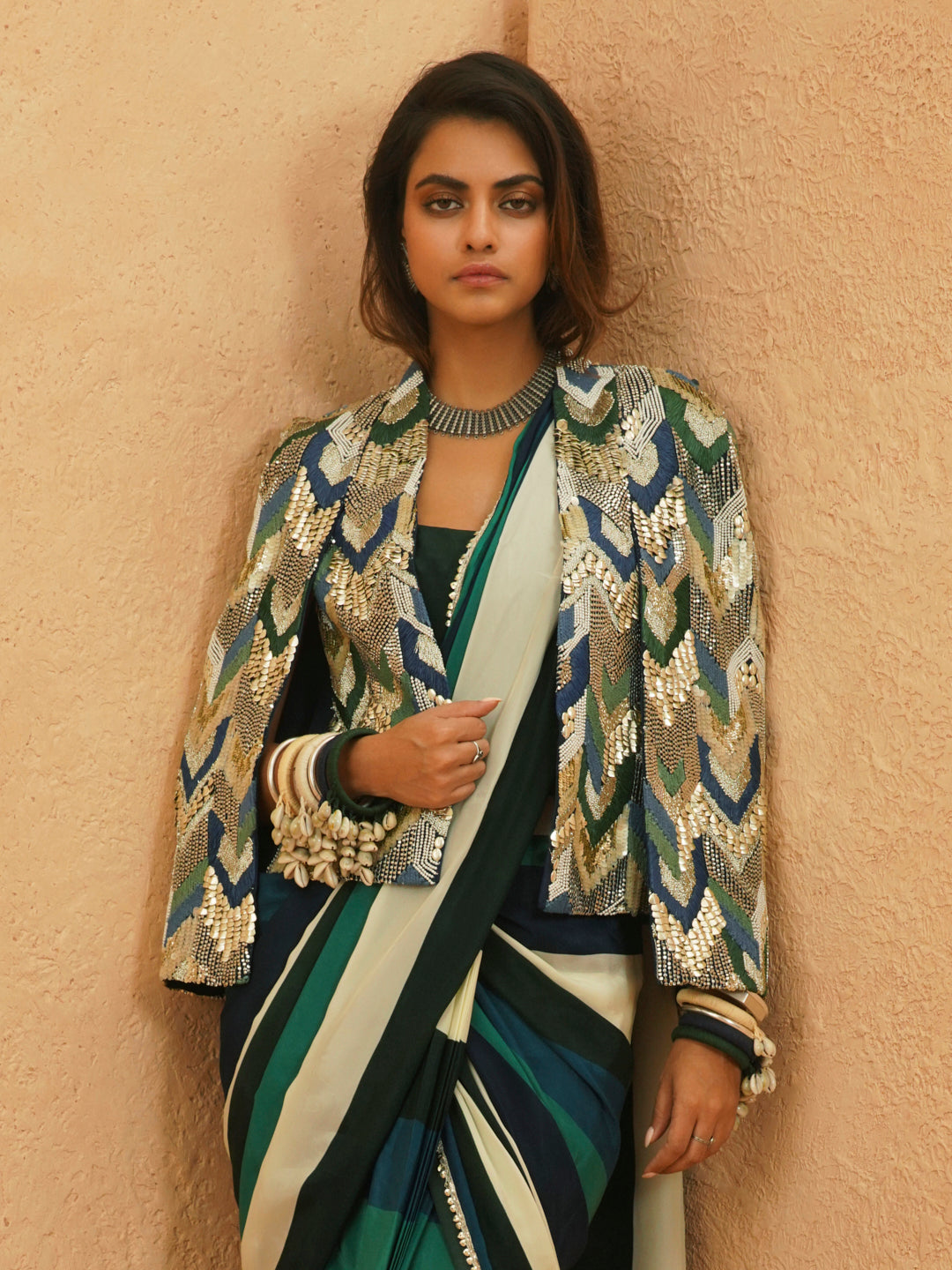 Suhana Stripe Saree Set