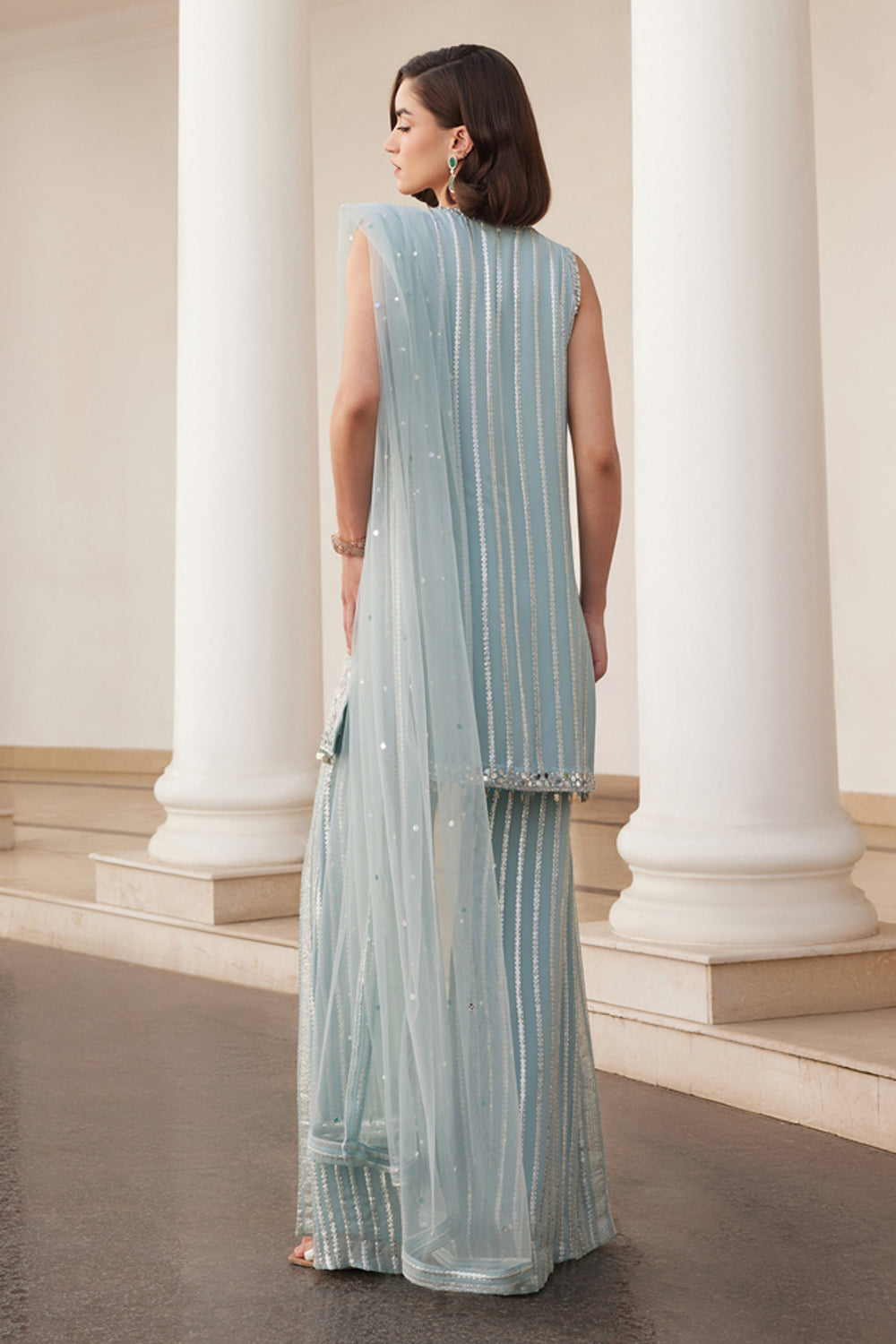 Powder Blue Kurta And Pants Set