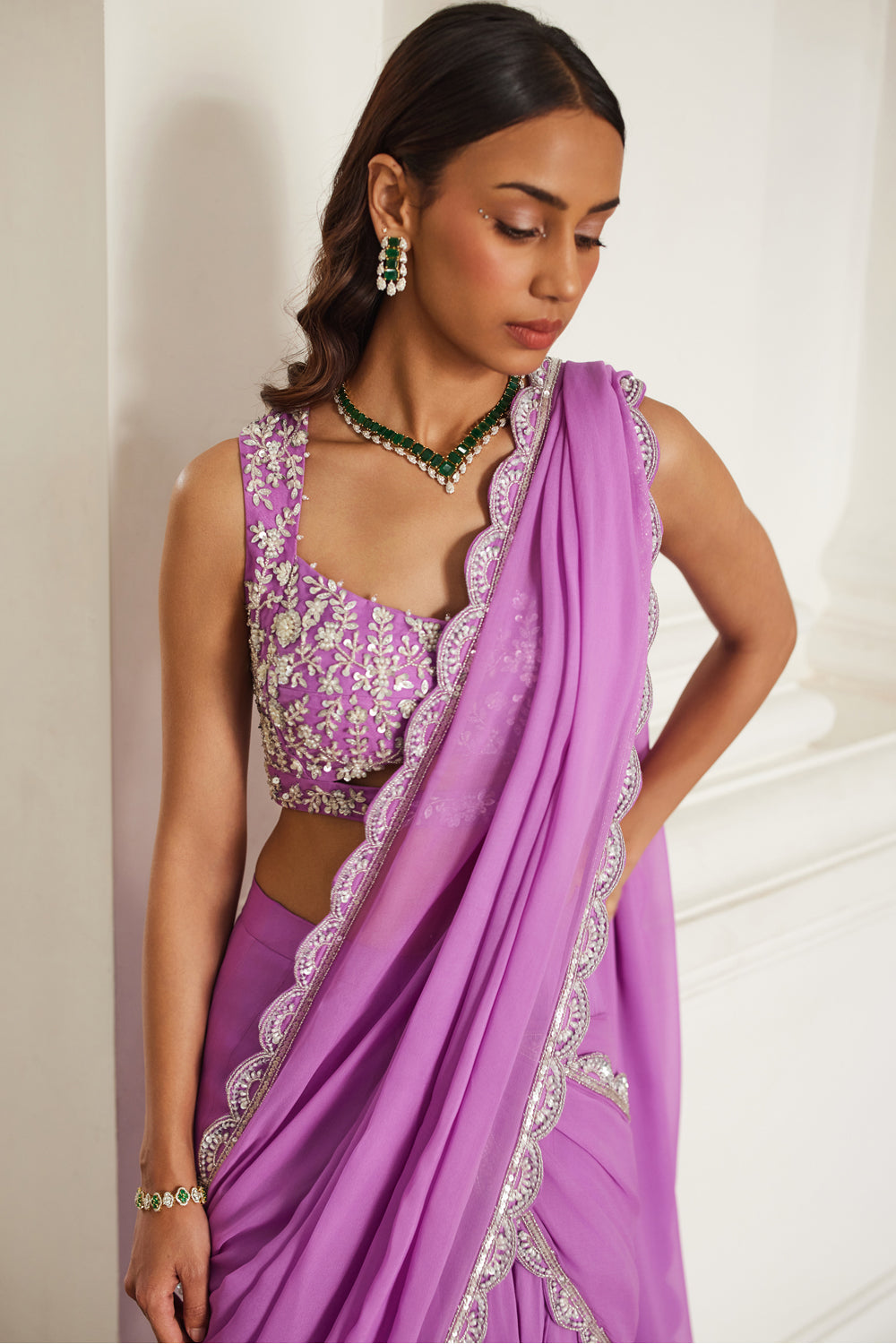 Bubblegum Pink Drape Saree