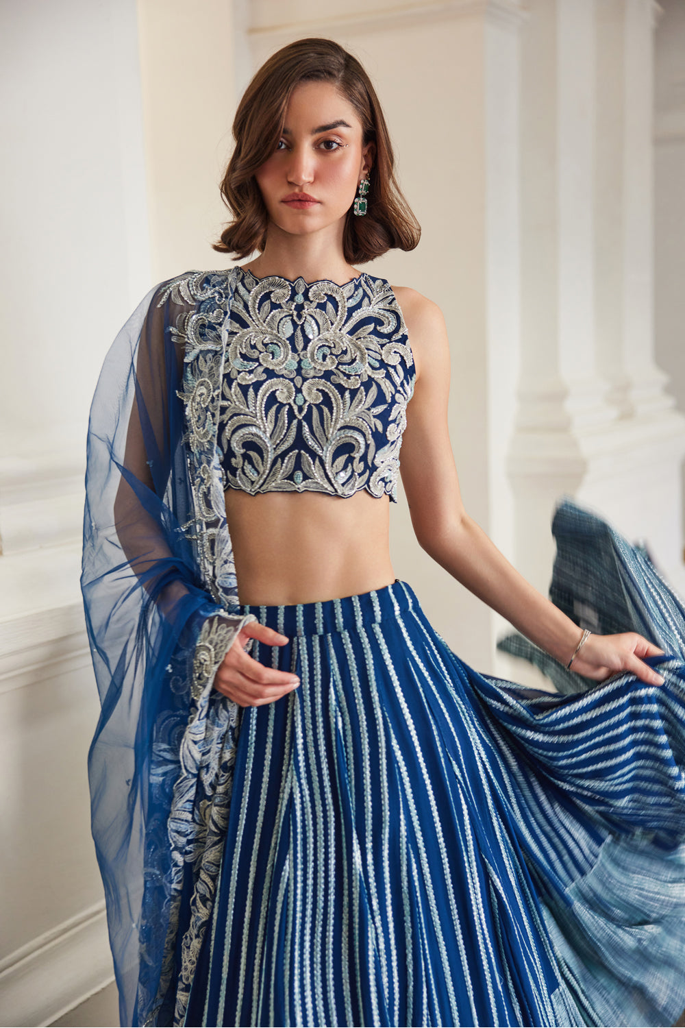 Teal Blue Lehenga Set