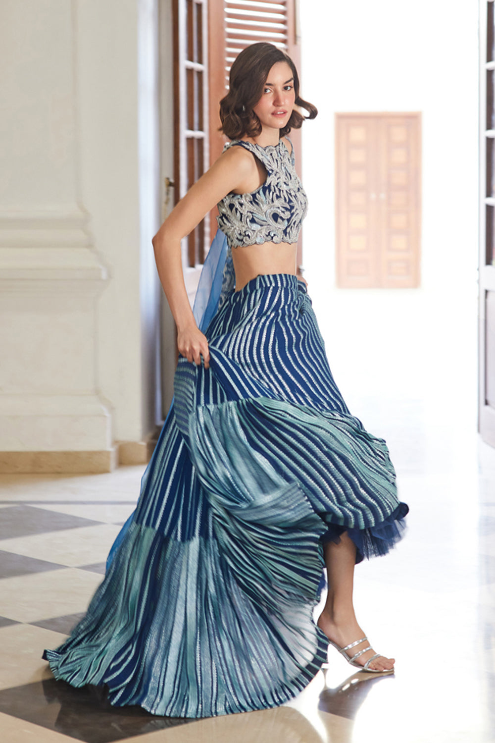 Teal Blue Lehenga Set