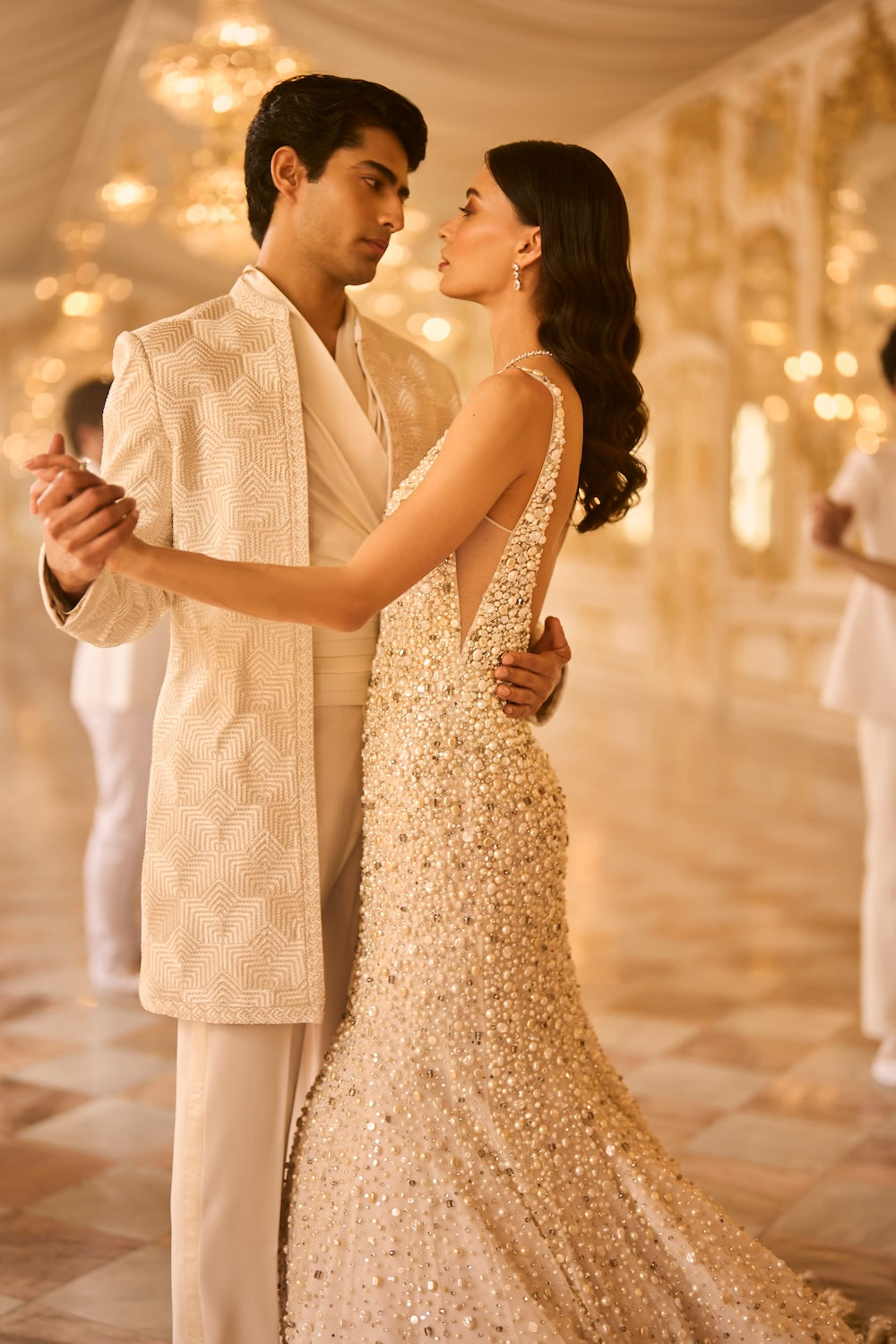 Ivory Pearl Trail Gown