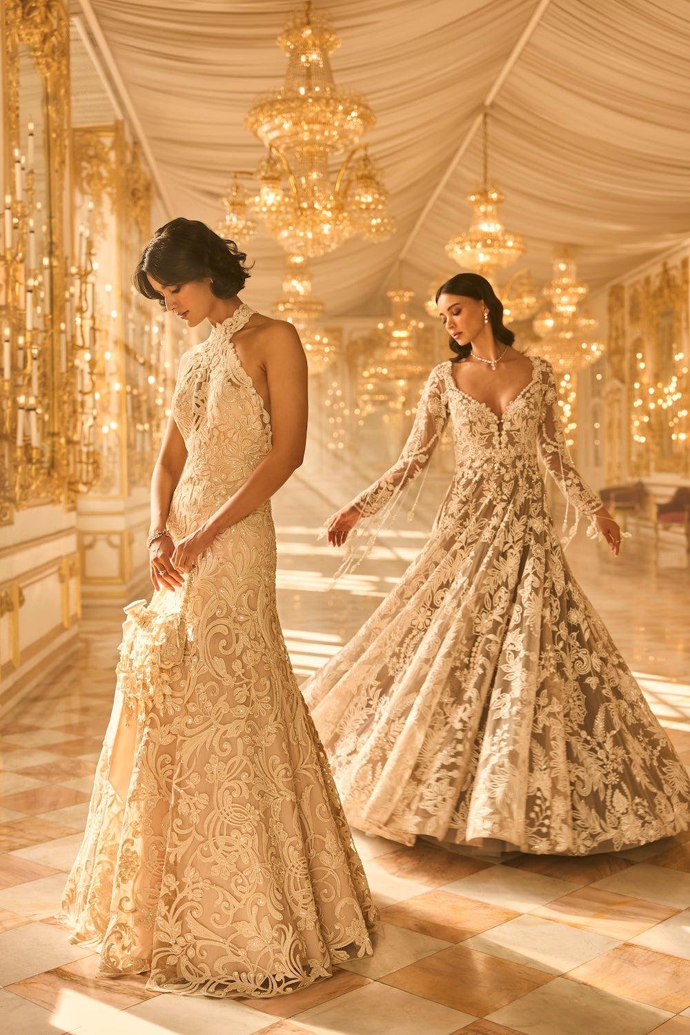 Slate Grey Floral Gown