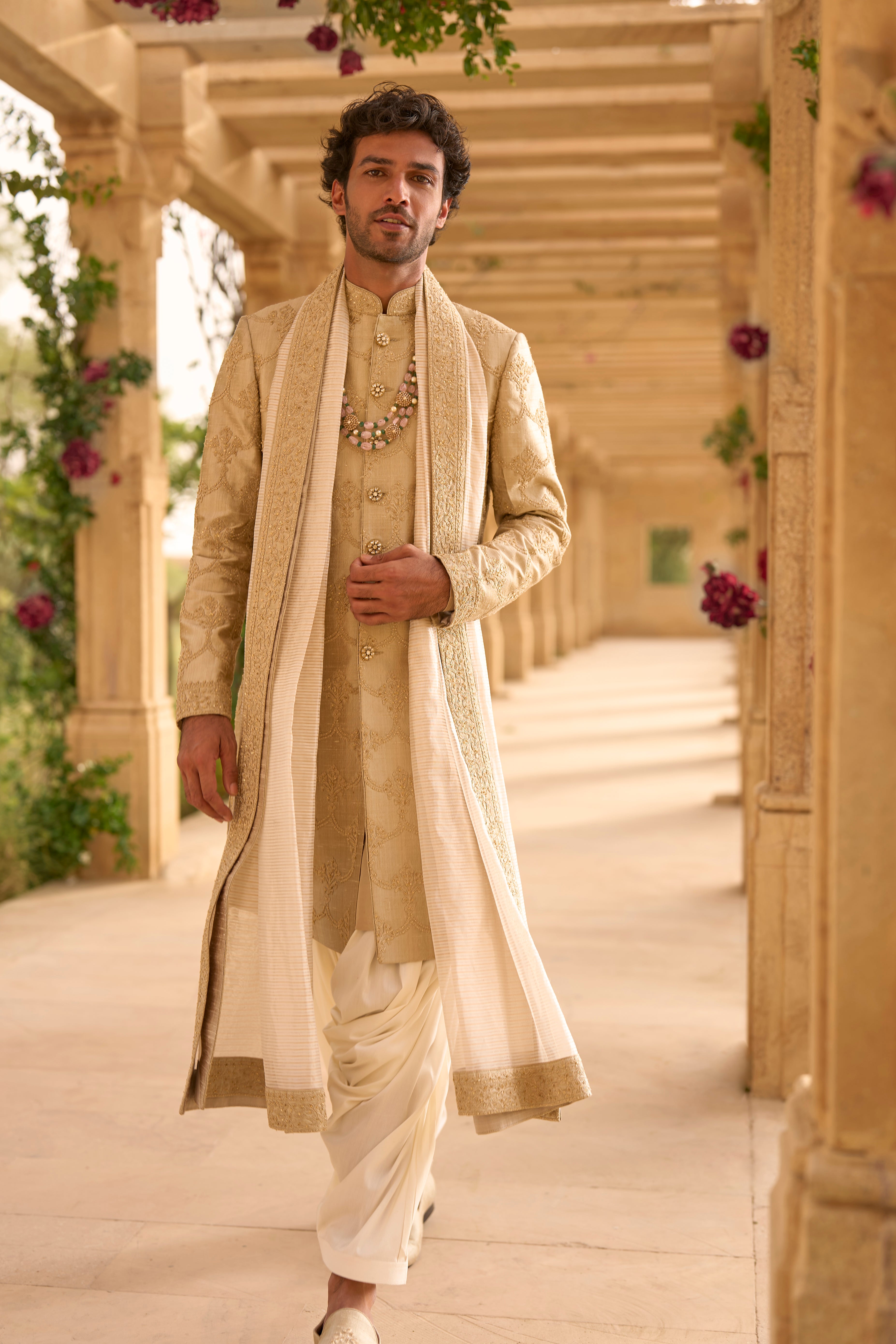 Champagne Sherwani Set