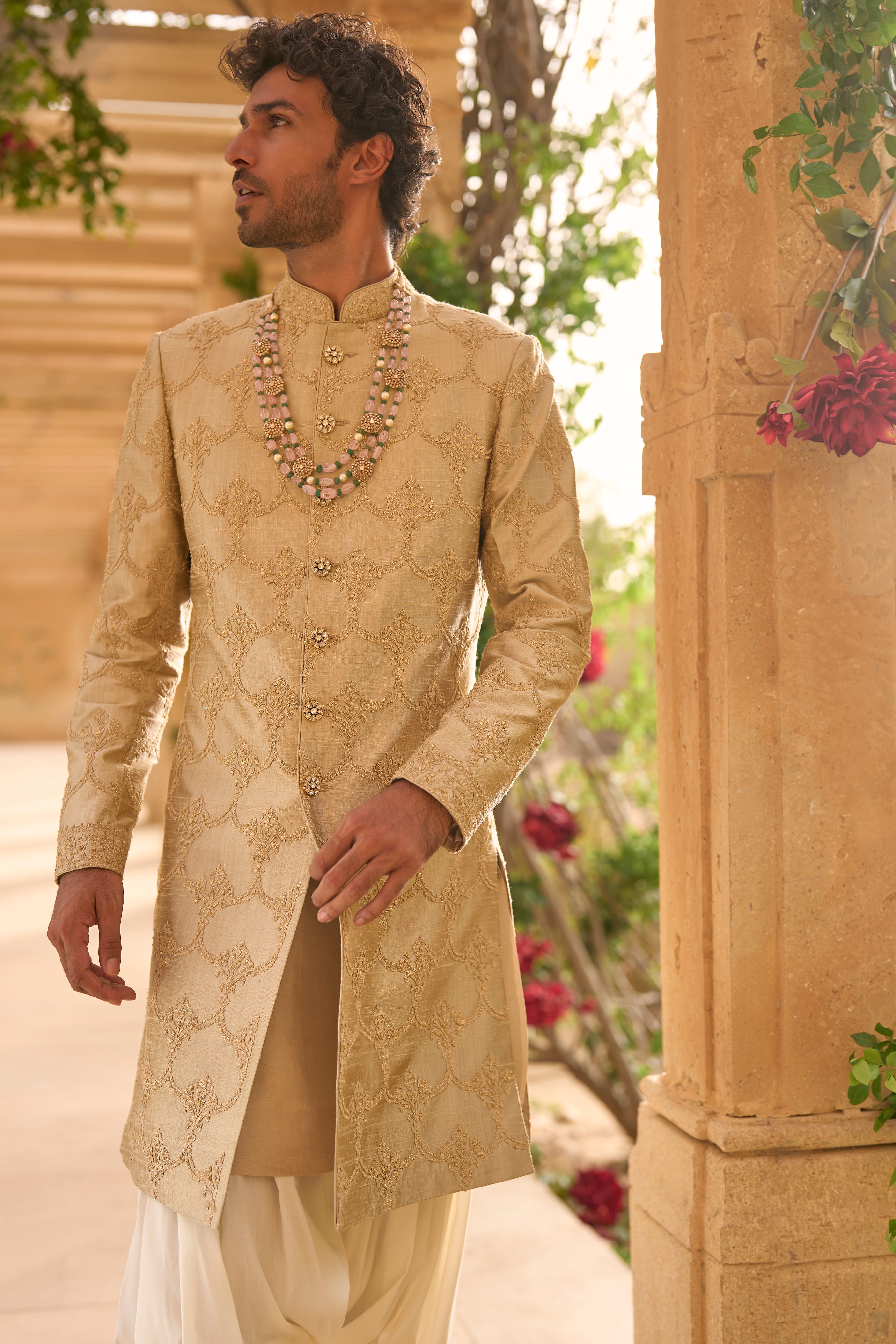 Champagne Sherwani Set