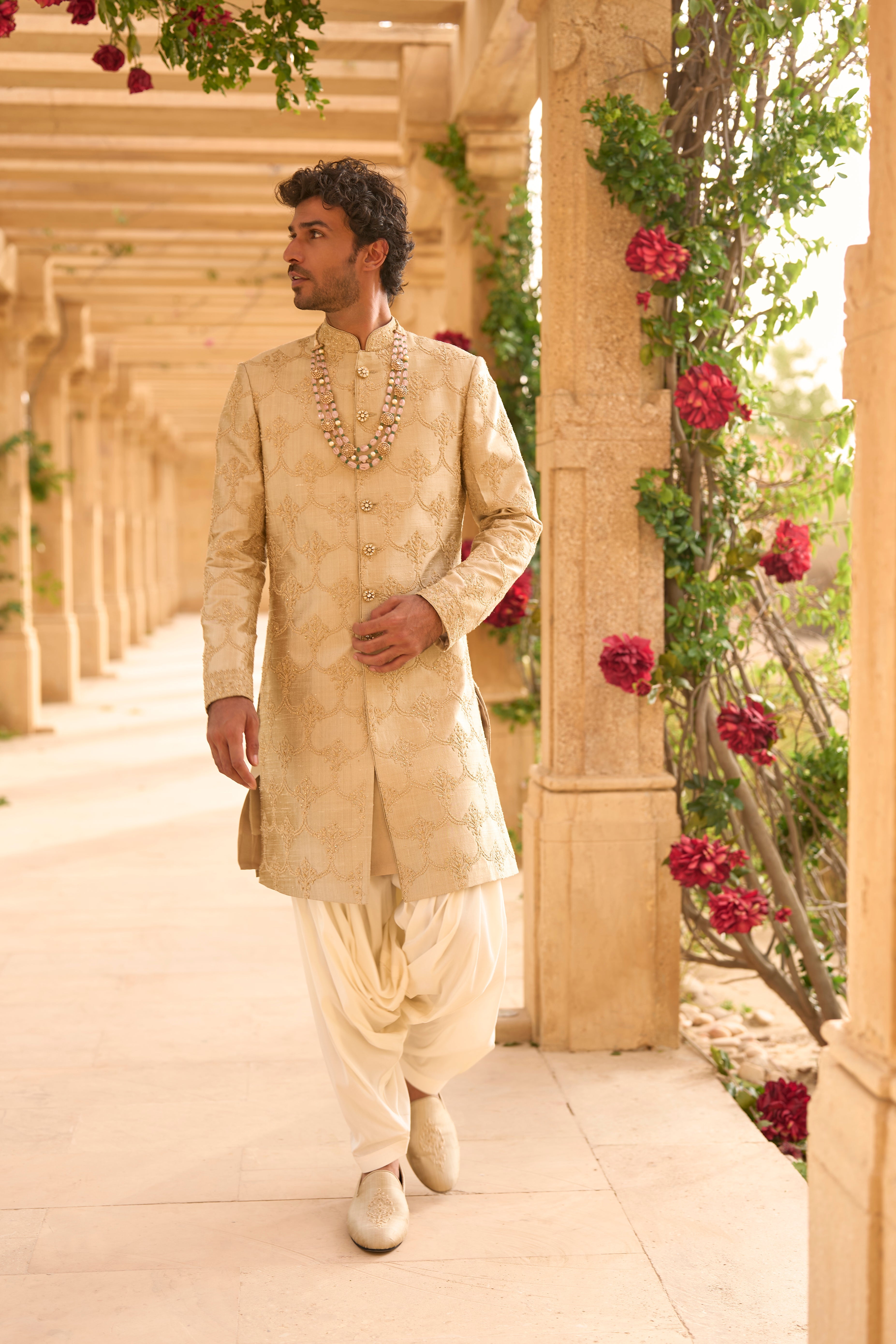 Champagne Sherwani Set