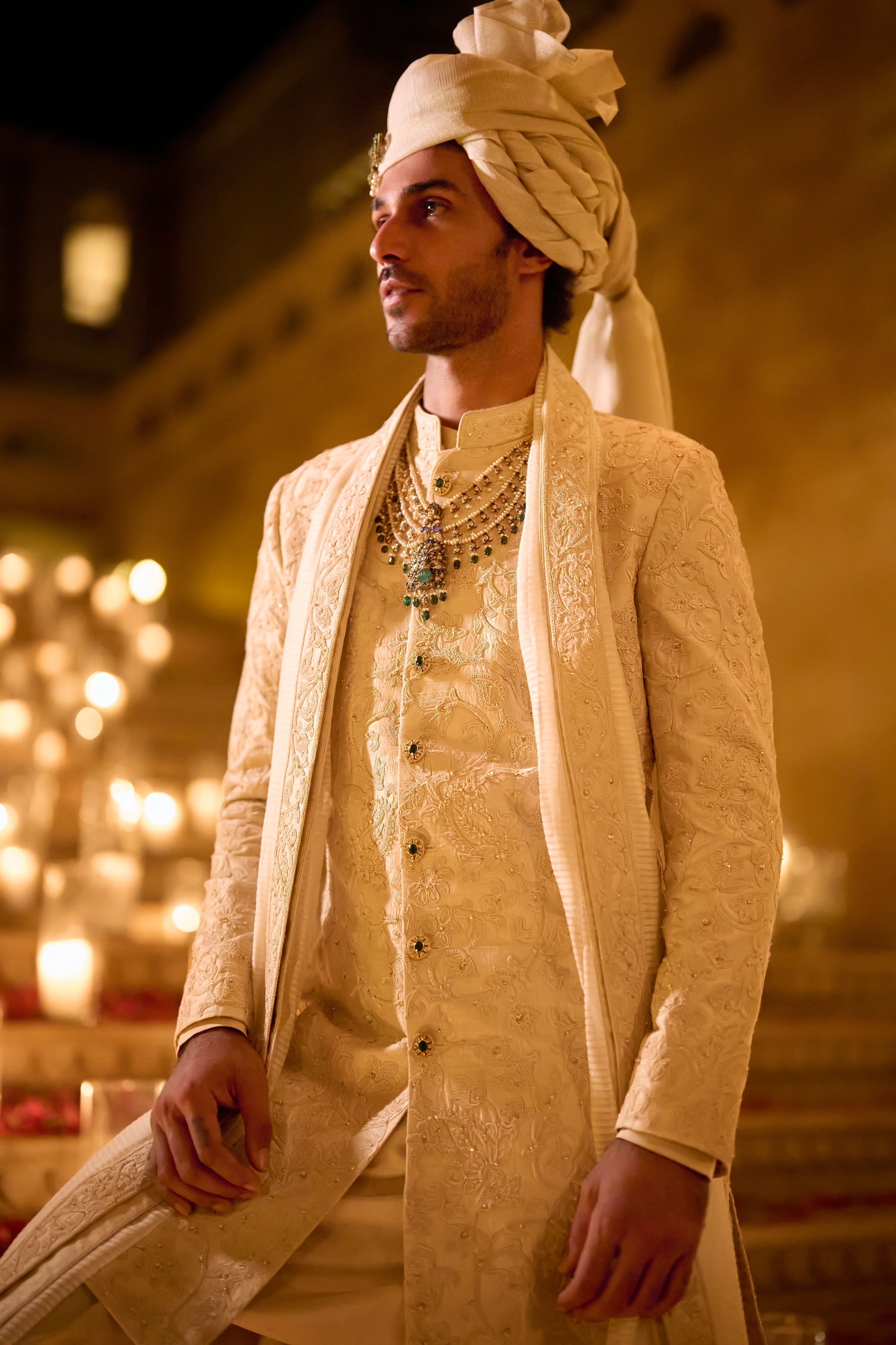 Ivory Sherwani Set