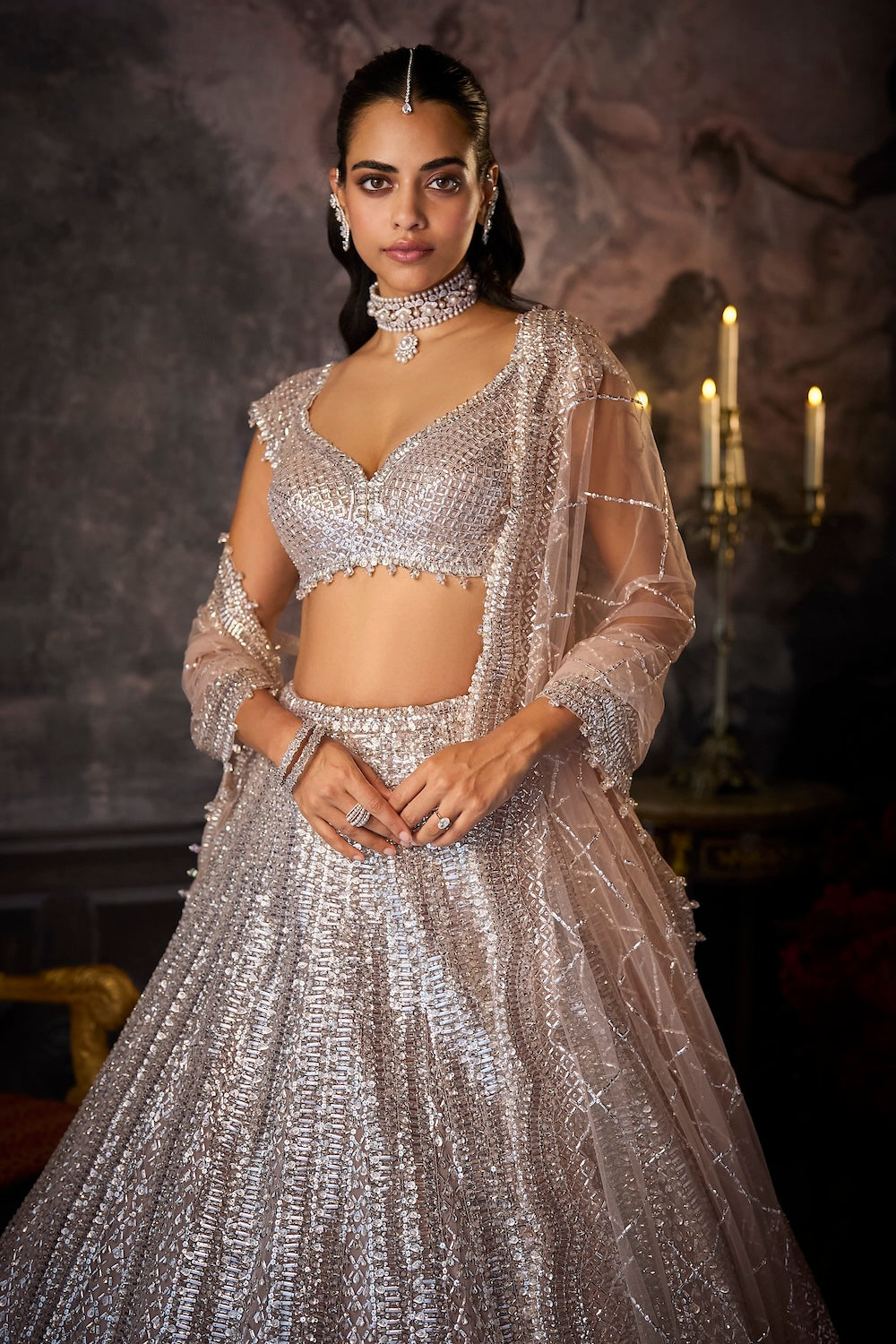 Dusty Mauve Lehenga Set