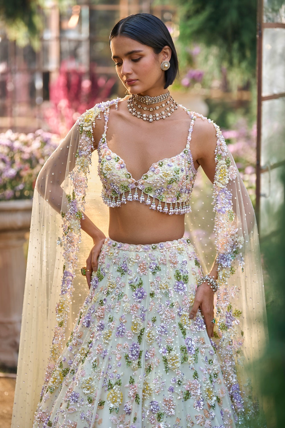 Butter Yellow Sequin Lehenga Set