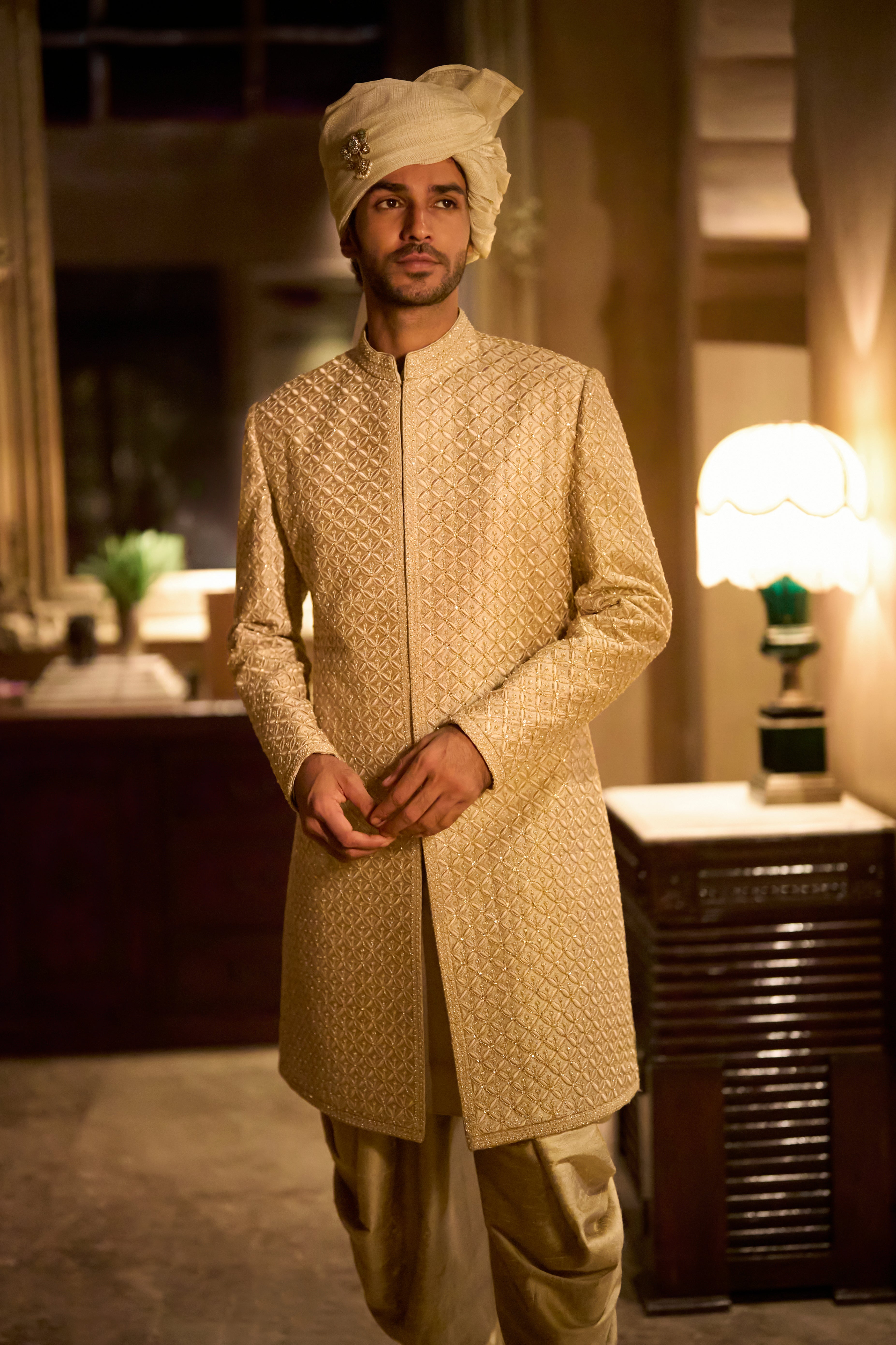 Champagne Gold Sherwani Set