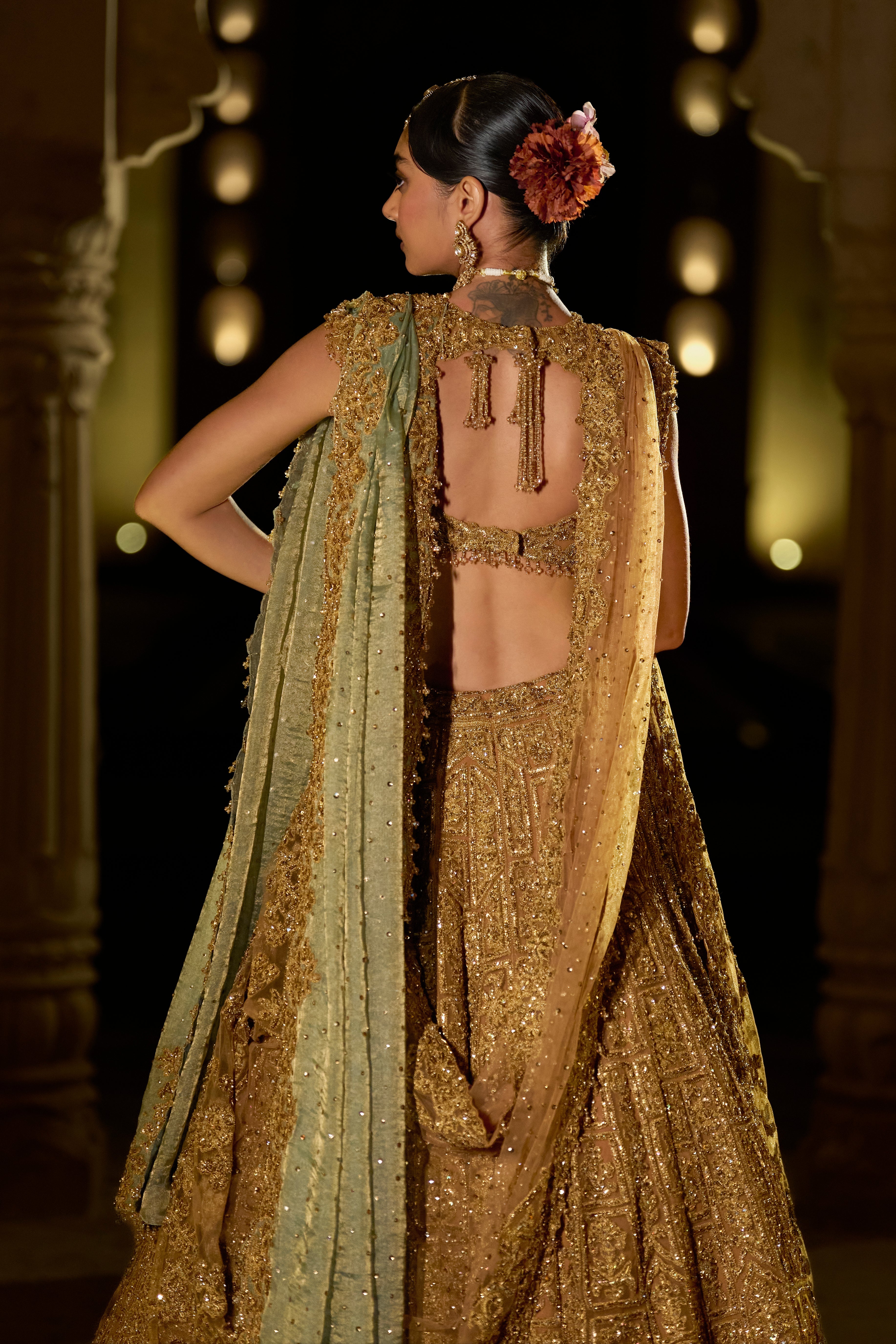 Antique Gold Lehenga Set